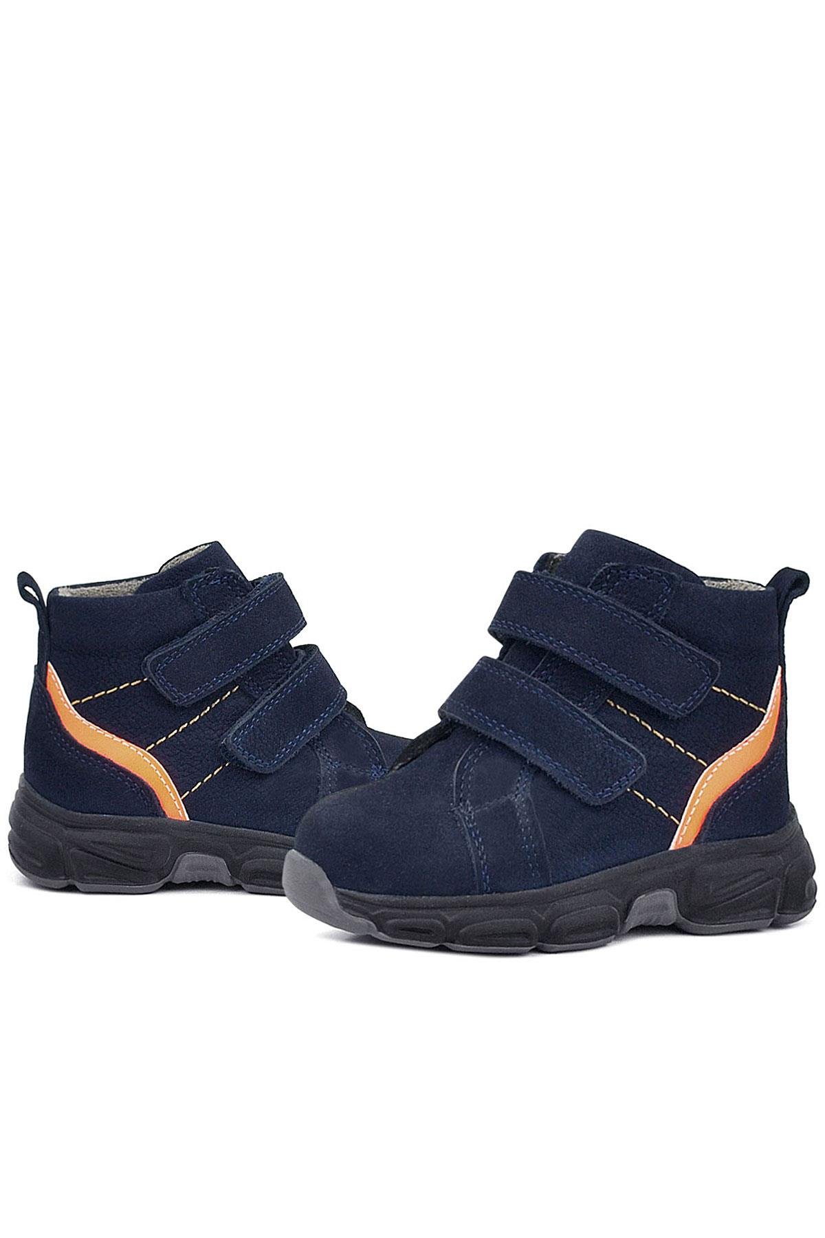 Hakiki Deri Lacivert Cırtlı Spor Erkek Bebek Bot - Görsel 8