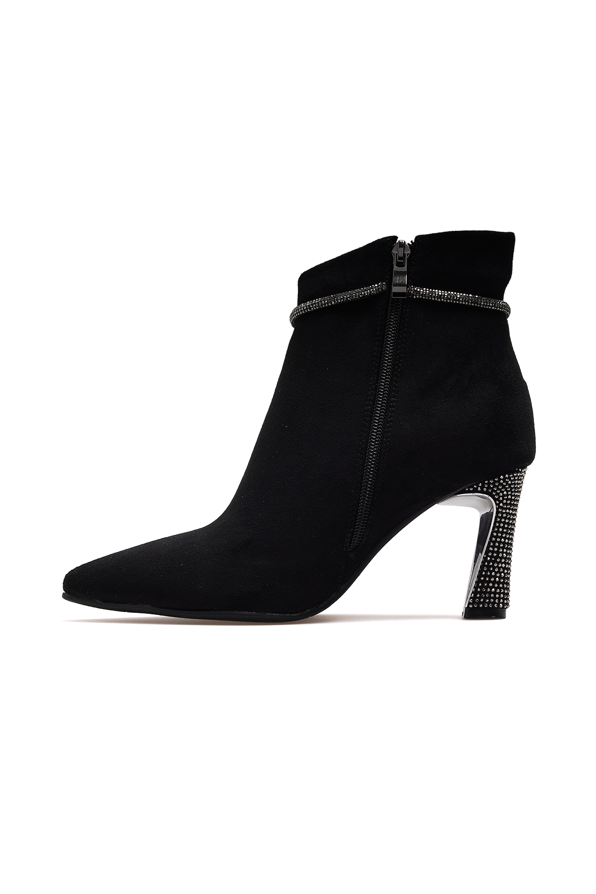 Kadın Taş Detaylı Topuklu Bot 25k 25k173 Z Siyah - Görsel 3