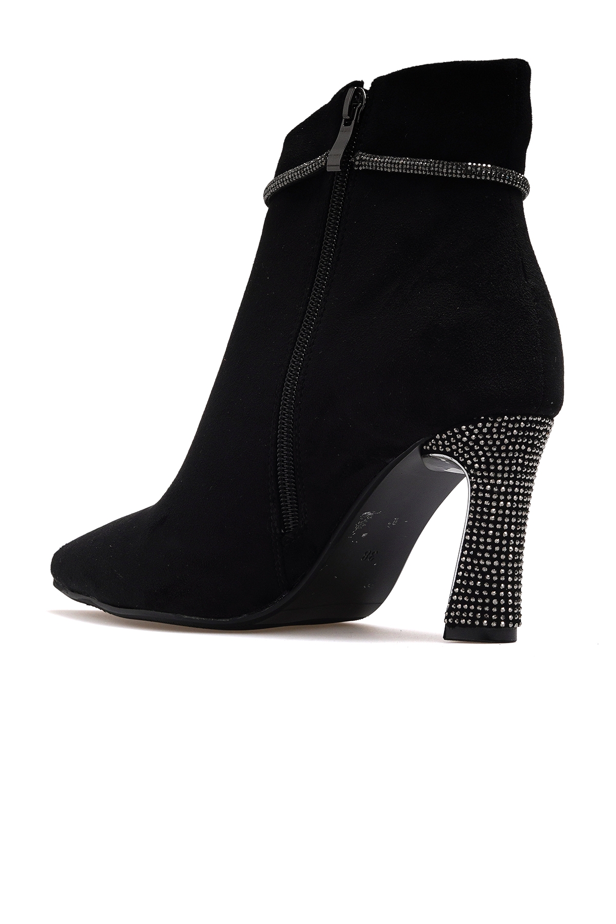 Kadın Taş Detaylı Topuklu Bot 25k 25k173 Z Siyah - Görsel 4