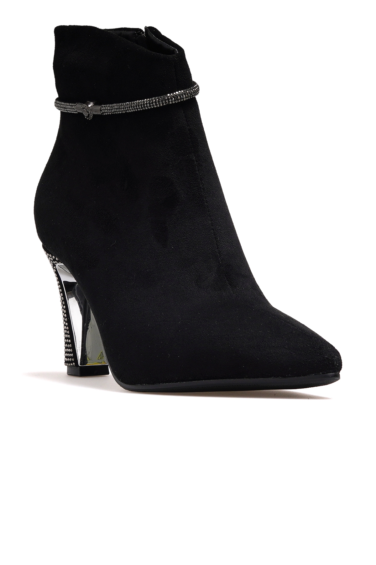 Kadın Taş Detaylı Topuklu Bot 25k 25k173 Z Siyah - Görsel 5