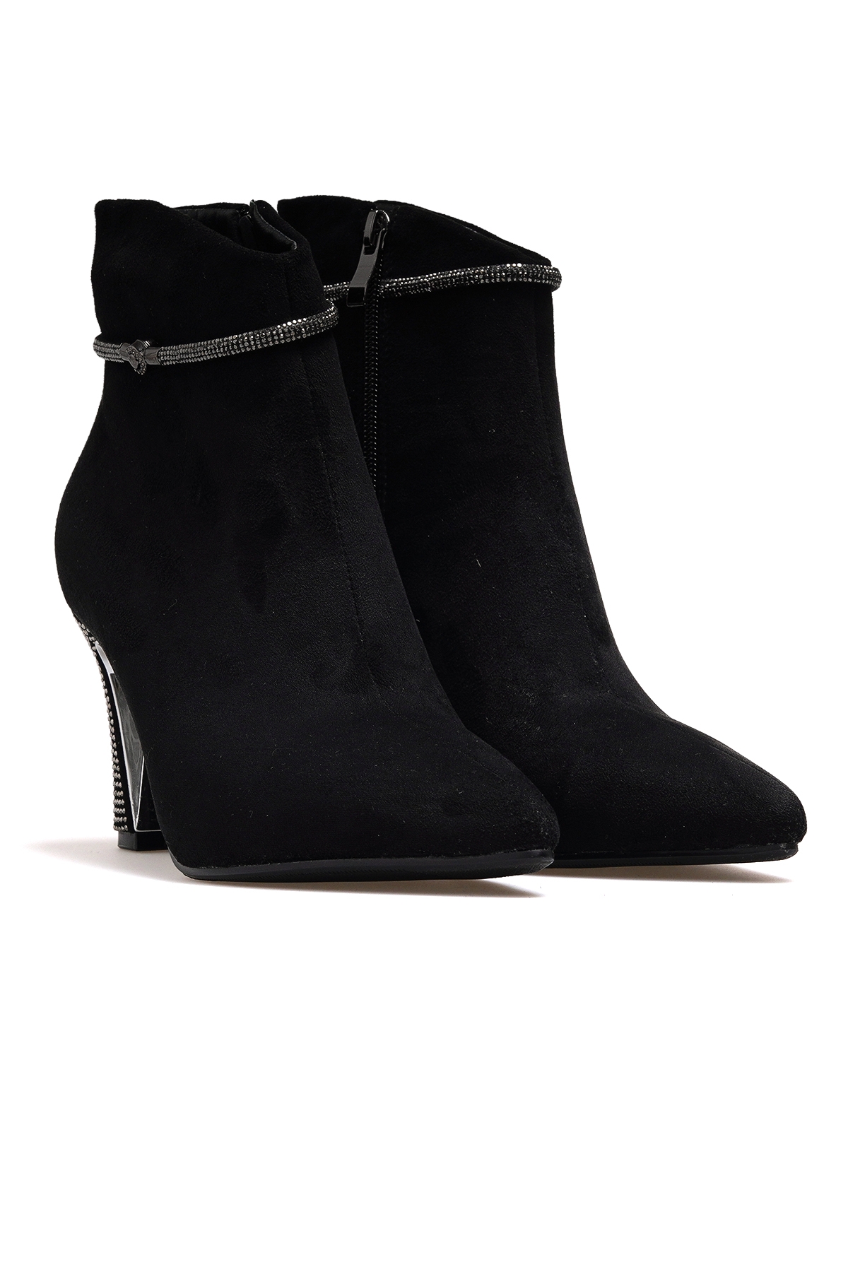 Kadın Taş Detaylı Topuklu Bot 25k 25k173 Z Siyah - Görsel 6
