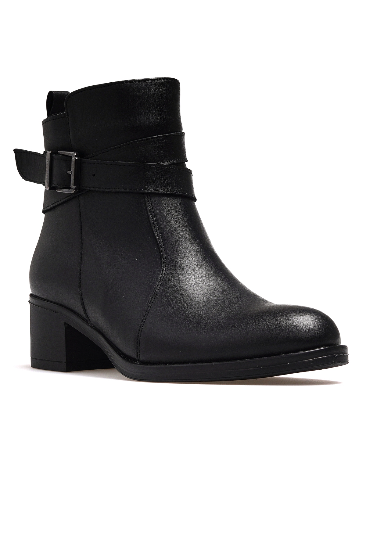 Kadın Hakiki Deri Topuklu Günlük Bot 25k D25kb-1670 Z Siyah - Görsel 5
