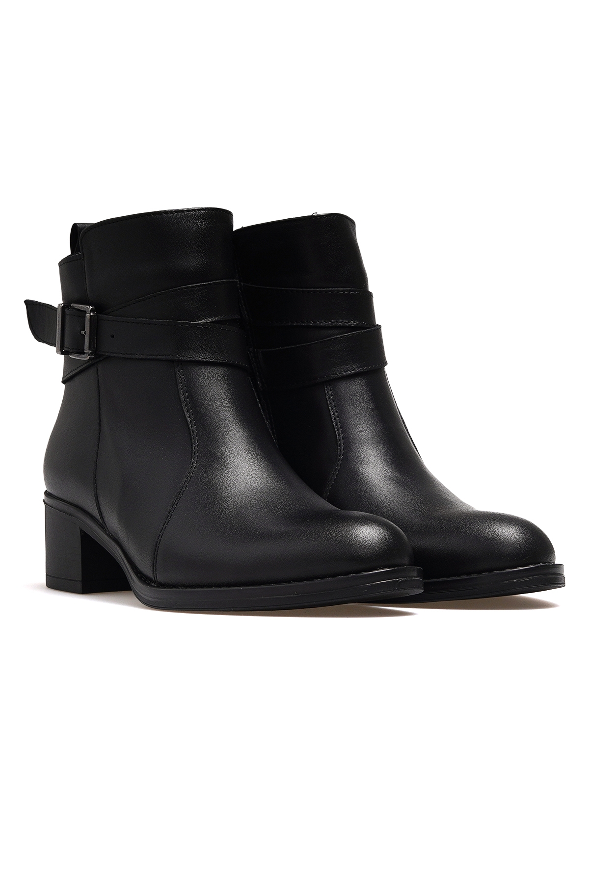 Kadın Hakiki Deri Topuklu Günlük Bot 25k D25kb-1670 Z Siyah - Görsel 6