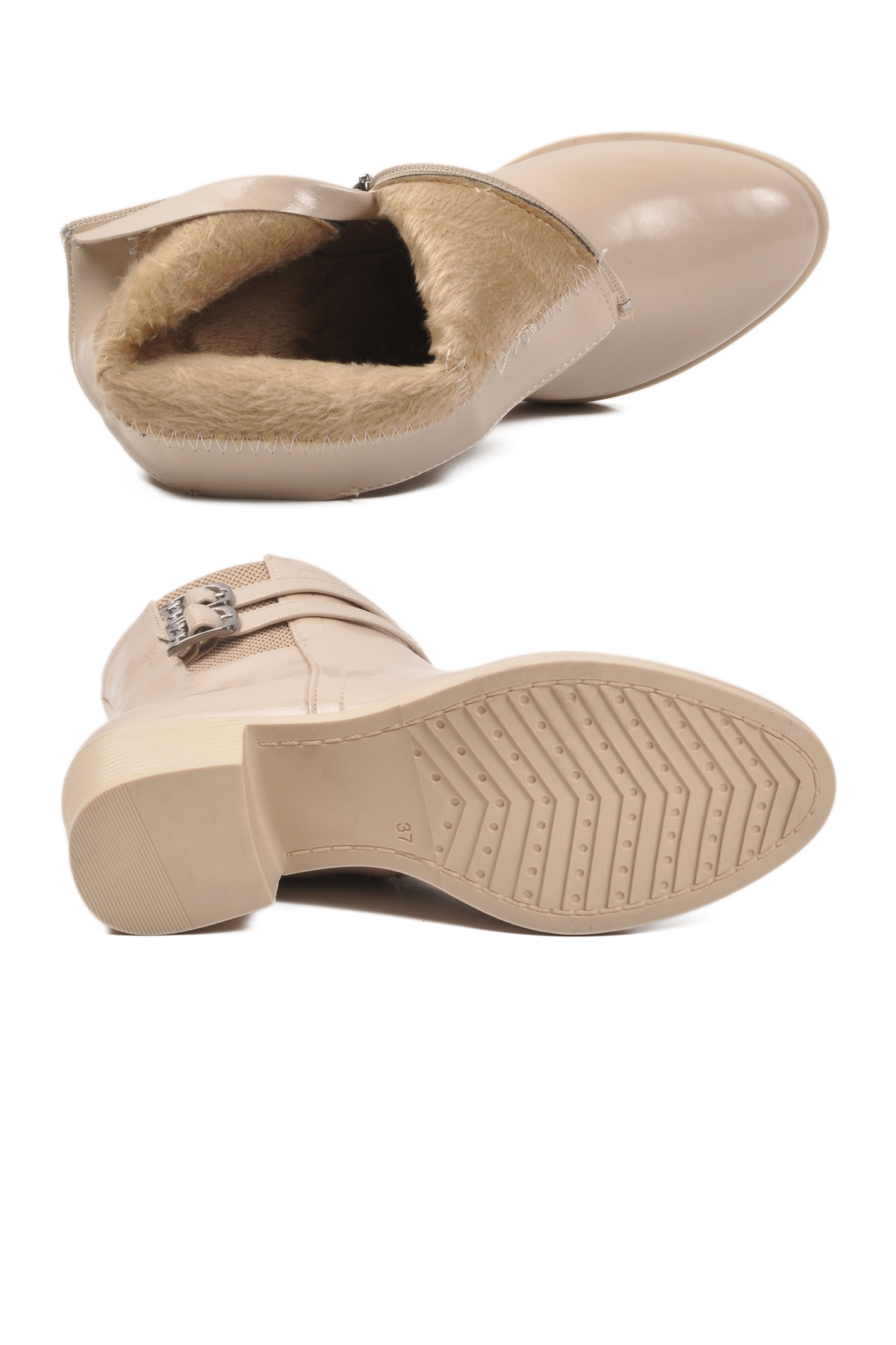 Bej İçi Kürklü Topuklu Kadın Bot 1006 Z - Görsel 6