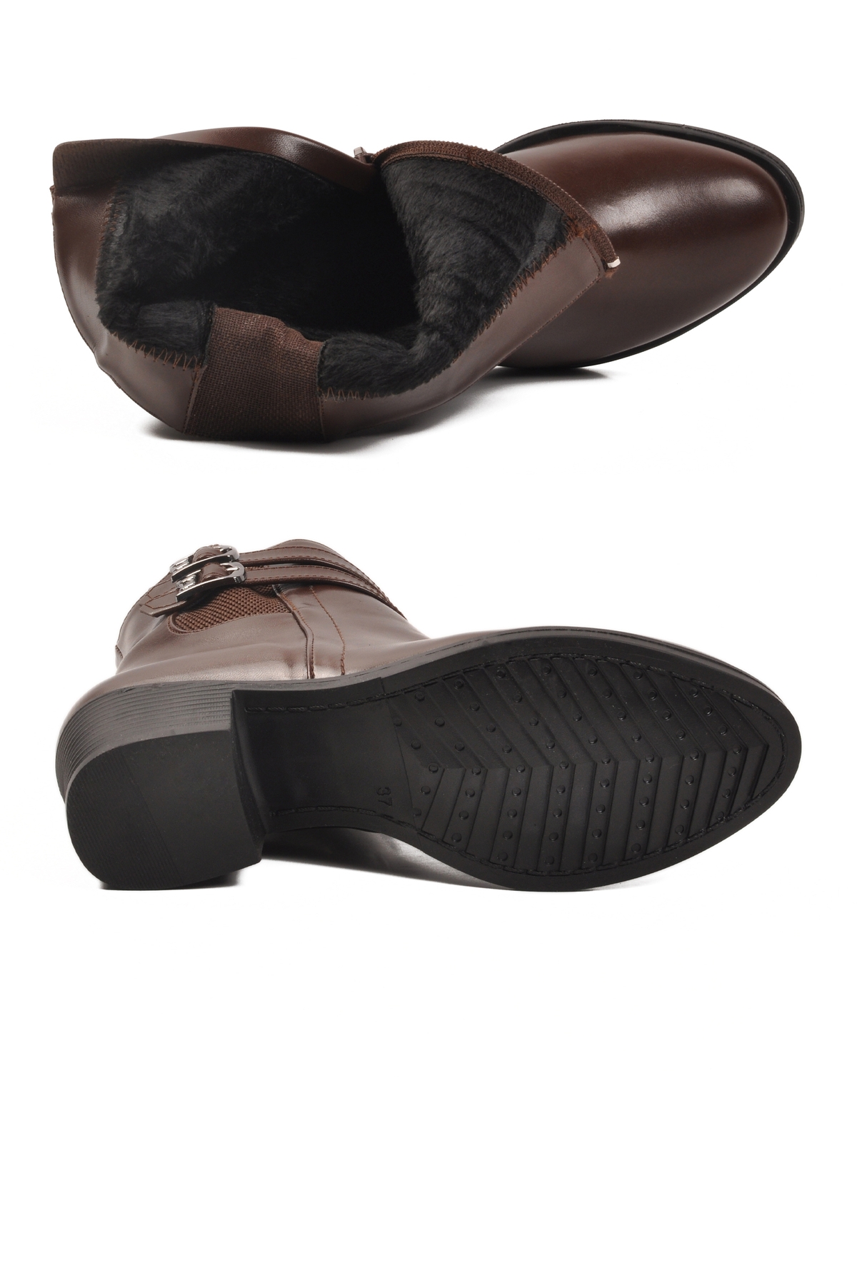 Kahve İçi Kürklü Topuklu Kadın Bot 1006 Z - Görsel 6