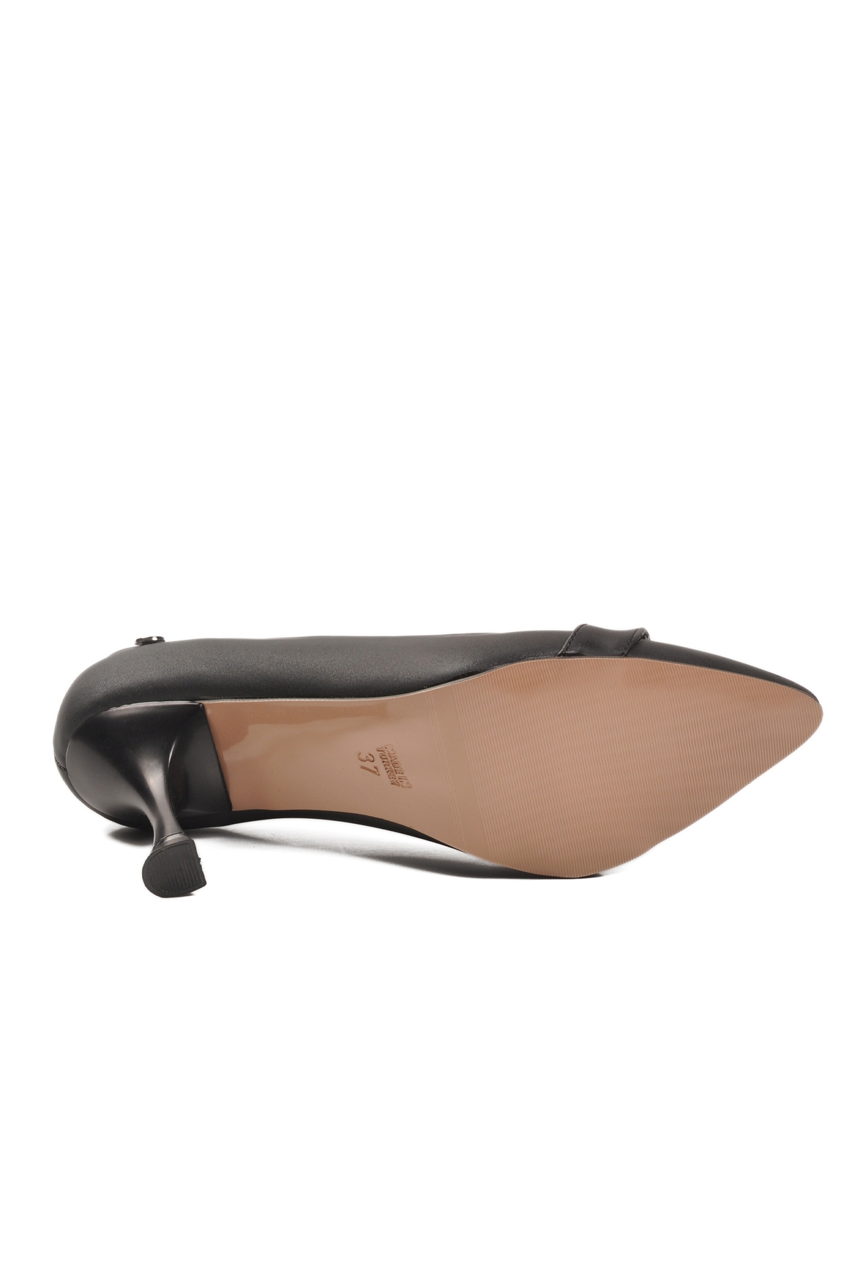 Siyah Saten İnce Topuklu Kadın Abiye Ayakkabı PC-55201 Z - Görsel 6