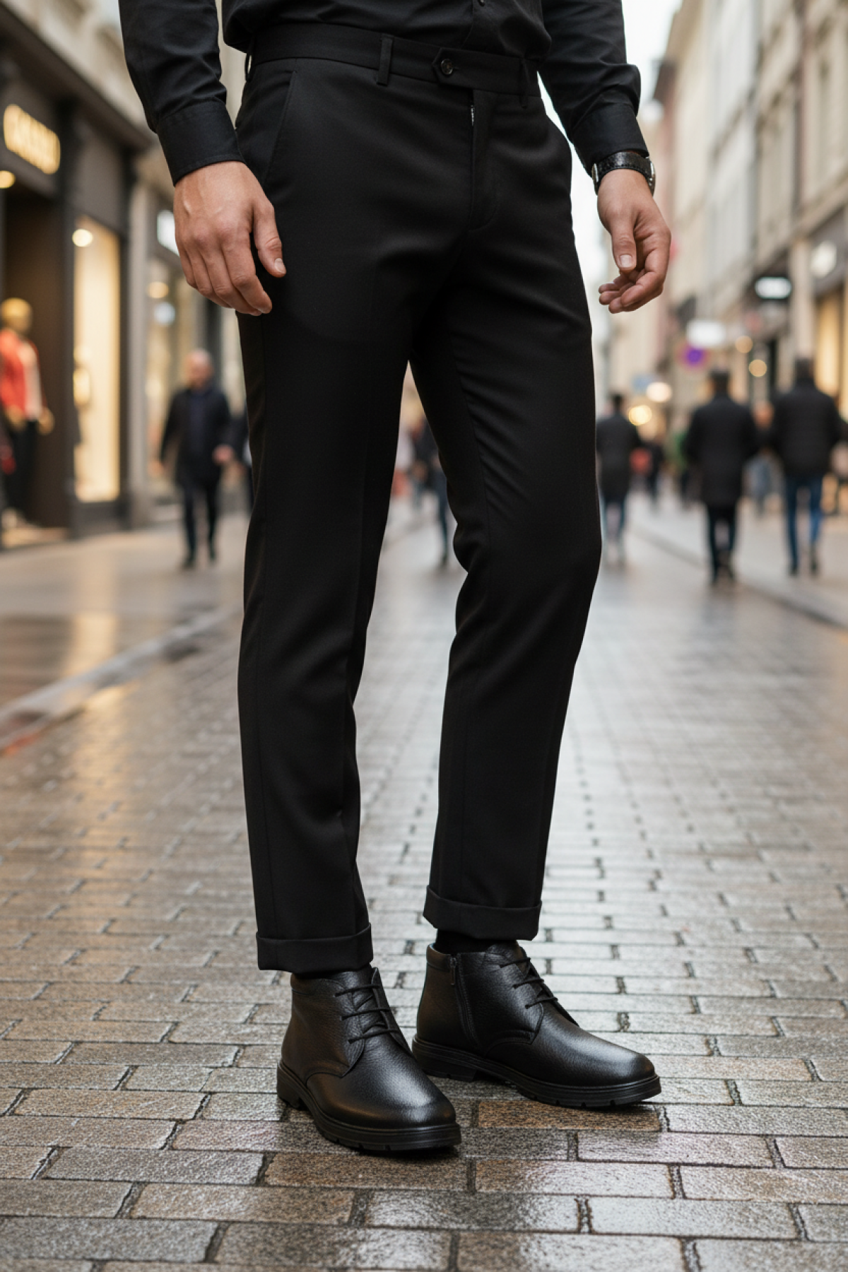 107529.M 4PR Siyah Erkek Bot - Görsel 3