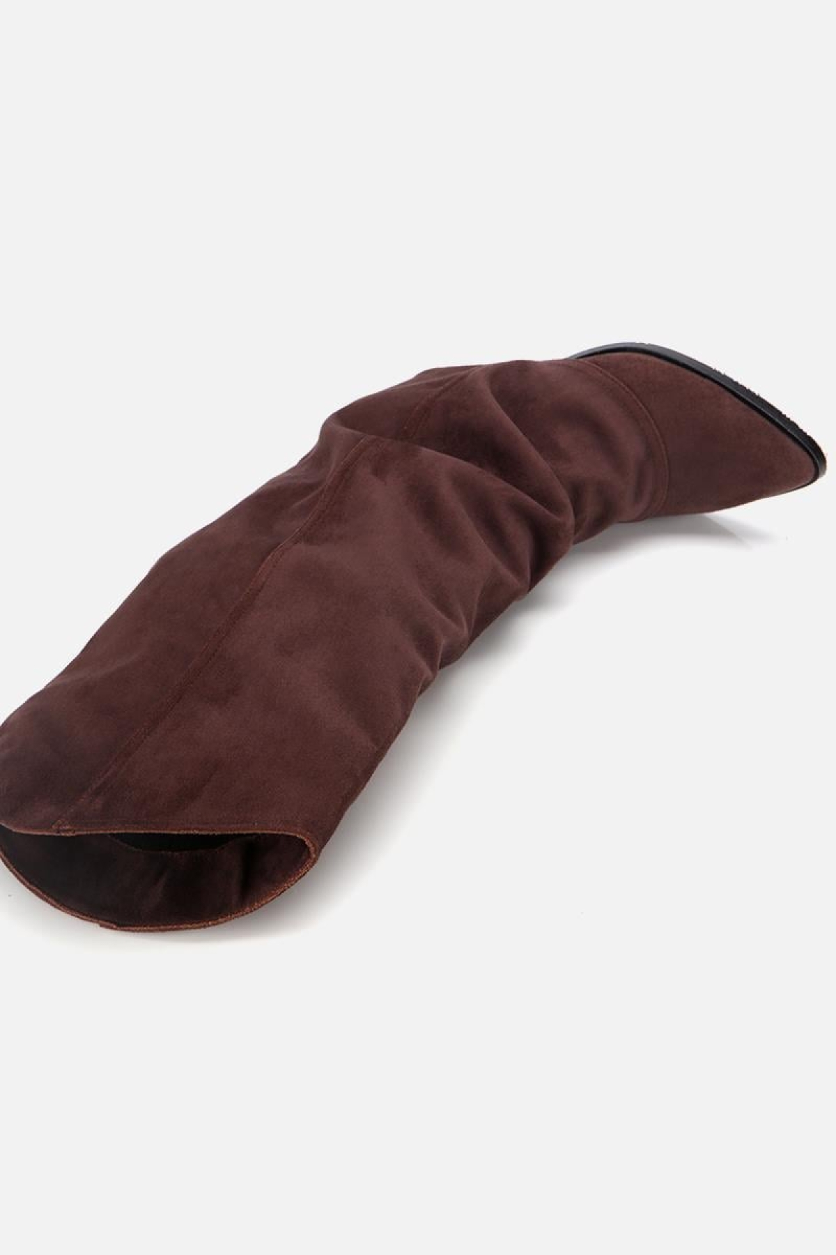 Kadın Süet Kahverengi Dikiş Detaylı Western Kalın Topuklu Çizme - Görsel 7