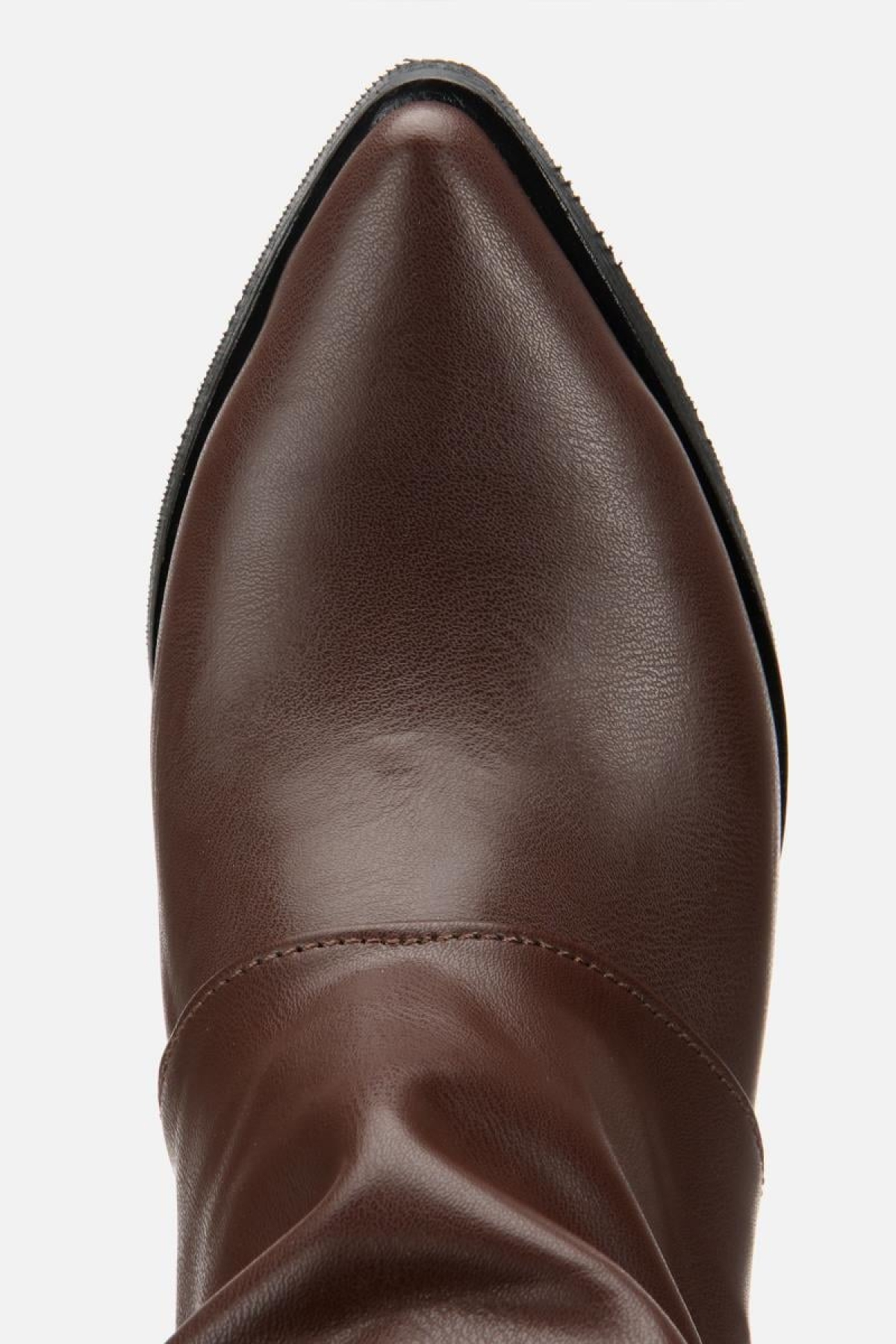 Kadın Kahverengi Tokalı Diz Altı Kalın Topuklu Çizme - Görsel 7