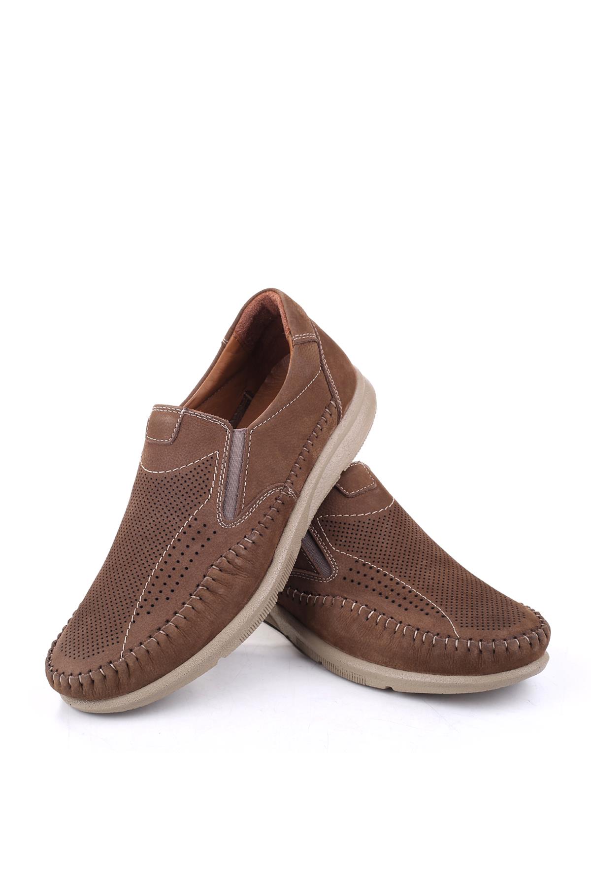 250 Erkek Hakiki Deri Bağcıksız Ortopedik Günlük Ayakkabı - Görsel 4