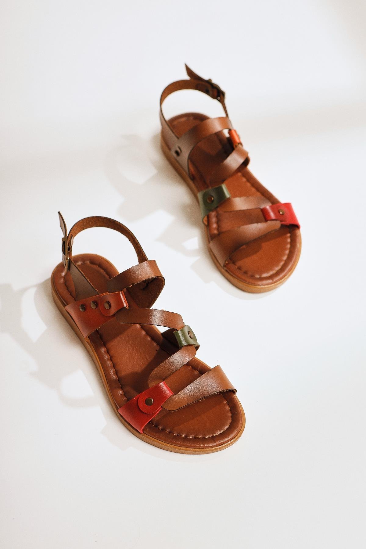 Hakiki Deri Taba Kadın Sandalet - Görsel 4