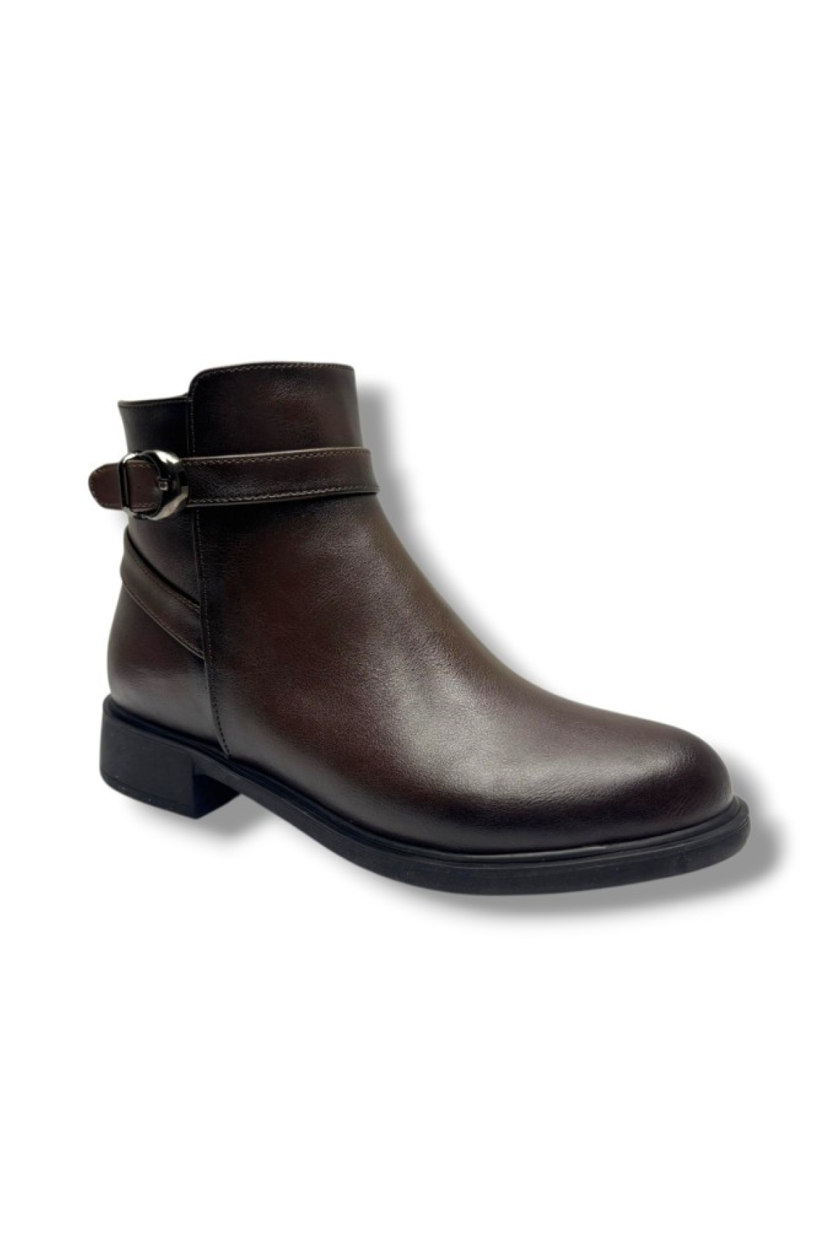 5000-26 Anatomik Cilt Deri Tokalı Fermıuarlı Kadın Bot - Görsel 2