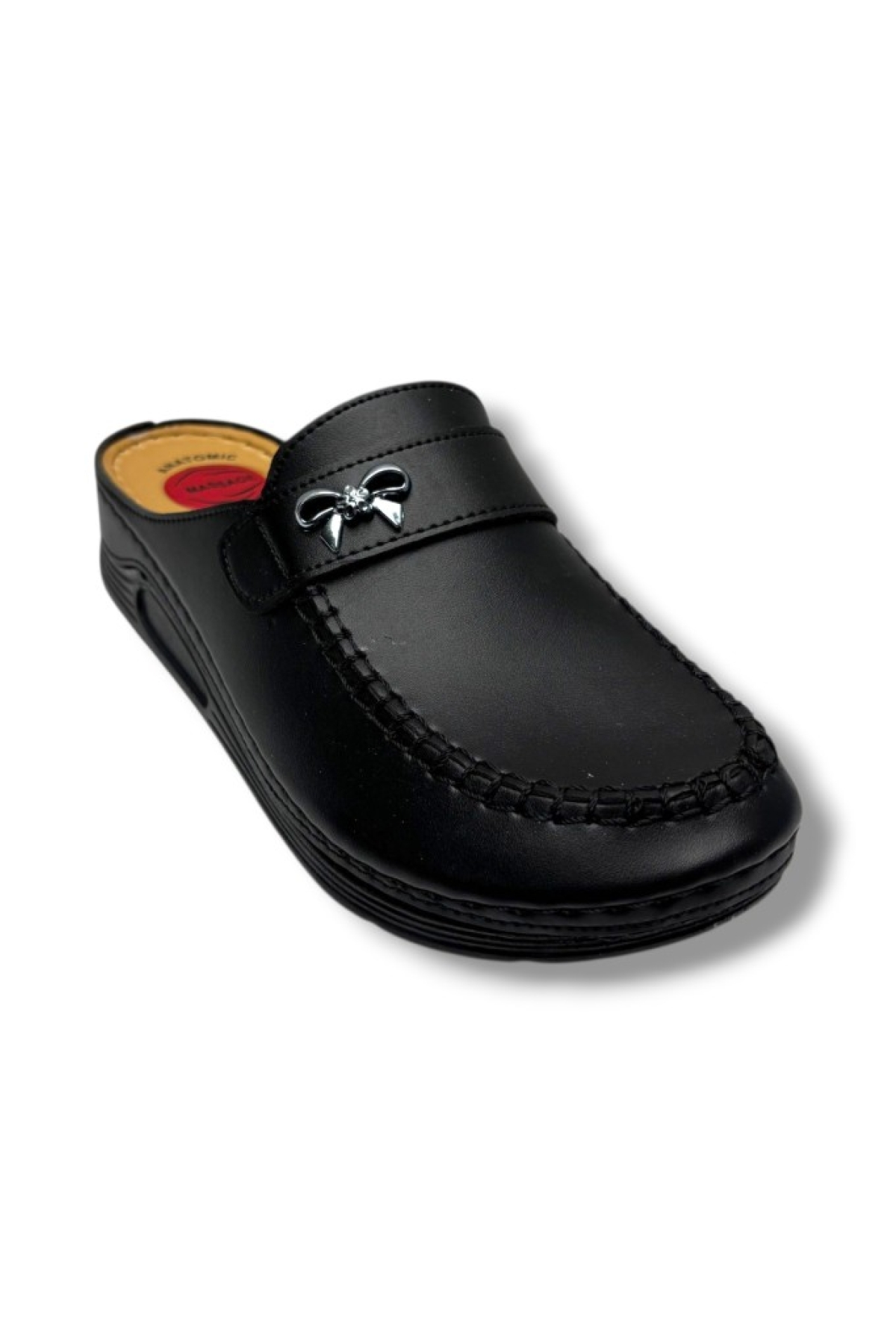1503-26 Deri Anatomik Taban Kadın Terlik - Görsel 3