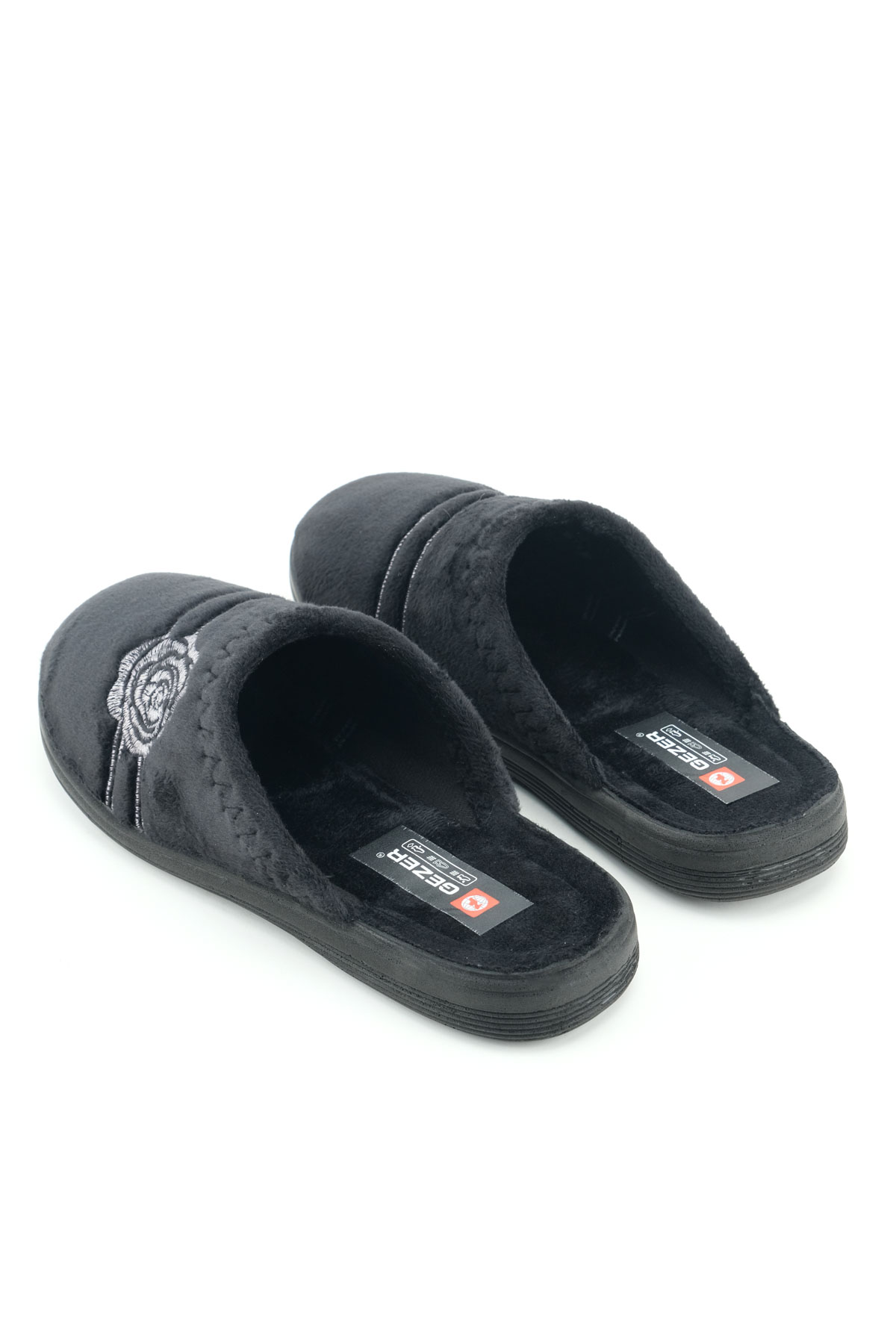 Kadın Kışlık PU Rahat Taban Nakışlı Tasarım Ev Bahçe Terlik - Görsel 5