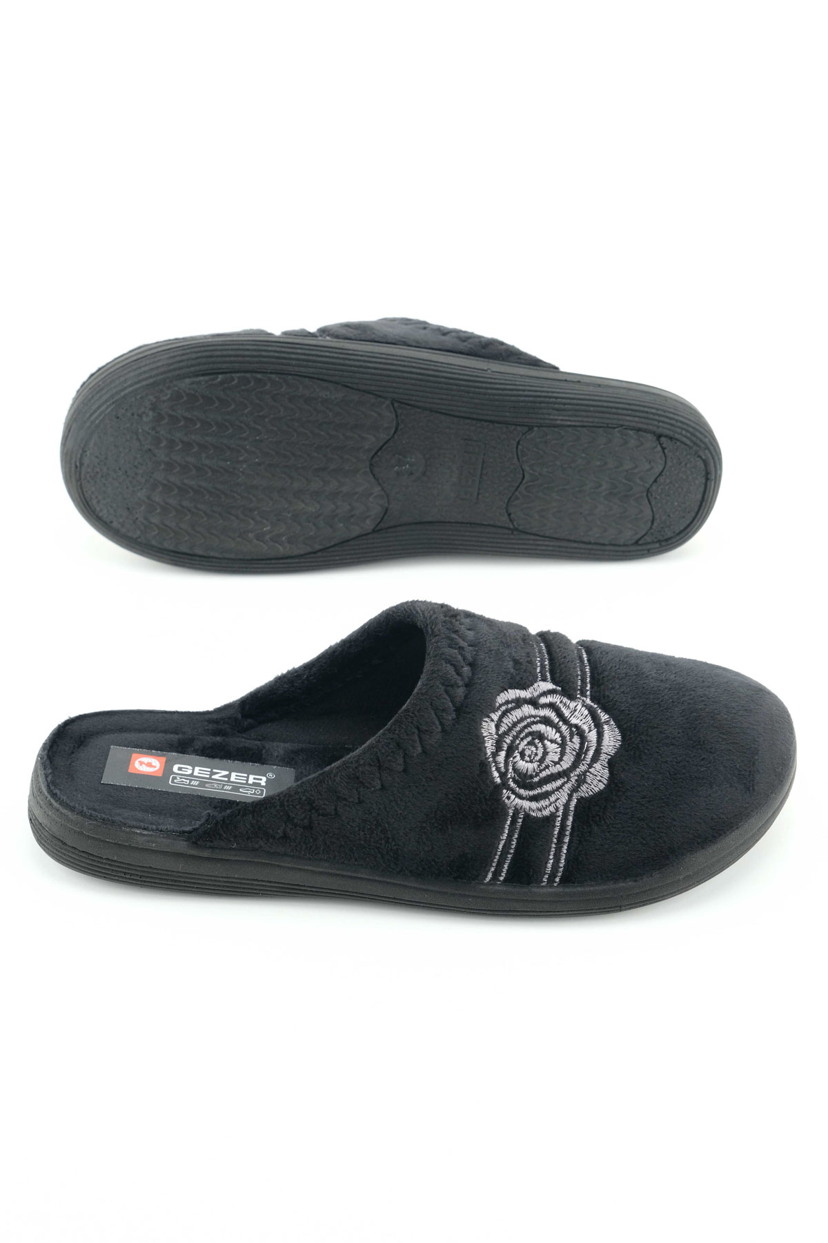 Kadın Kışlık PU Rahat Taban Nakışlı Tasarım Ev Bahçe Terlik - Görsel 6