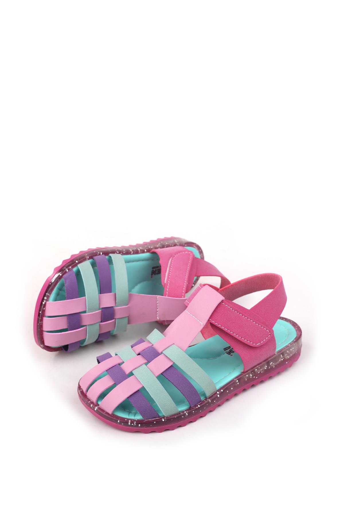 Arzn 4833 Kız Çocuk Ortopedik Rahat Taban Sandalet - Görsel 4