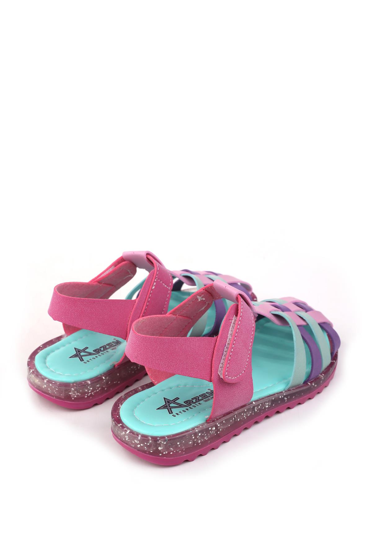 Arzn 4833 Kız Çocuk Ortopedik Rahat Taban Sandalet - Görsel 5