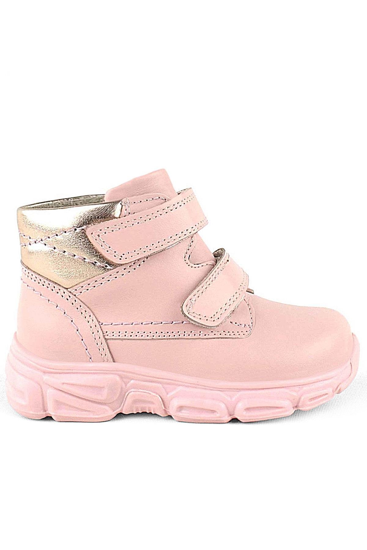 Hakiki Deri Pembe Cırtlı Kız Bebek Bot - Görsel 4