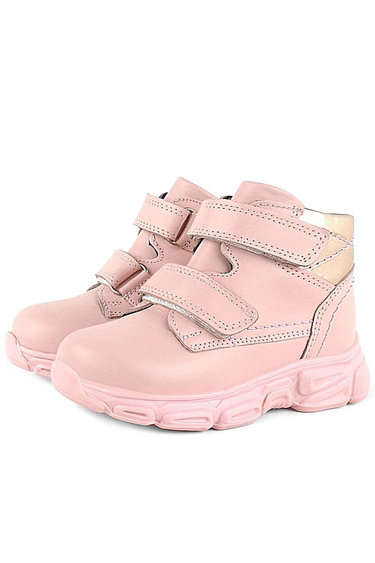 Hakiki Deri Pembe Cırtlı Kız Bebek Bot - Görsel 6