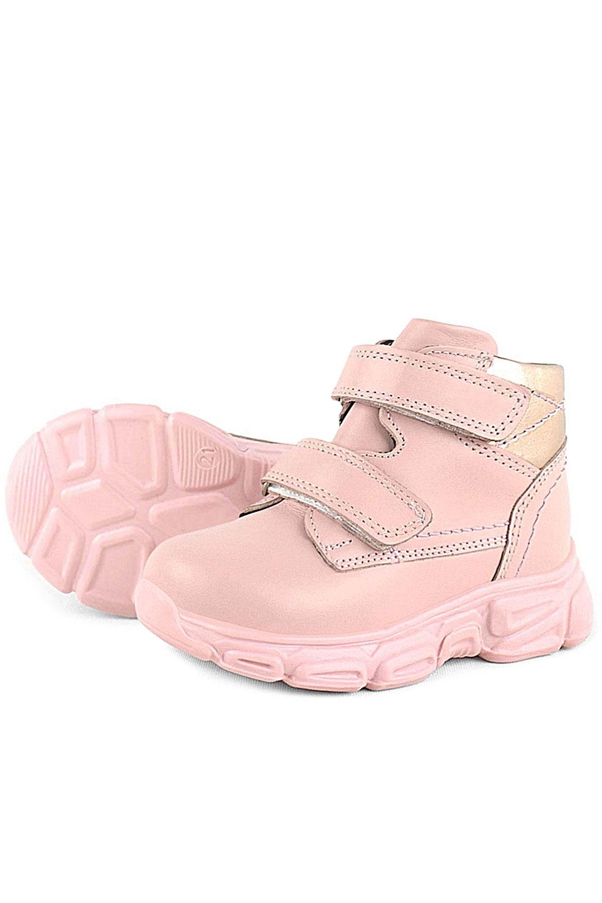 Hakiki Deri Pembe Cırtlı Kız Bebek Bot - Görsel 7