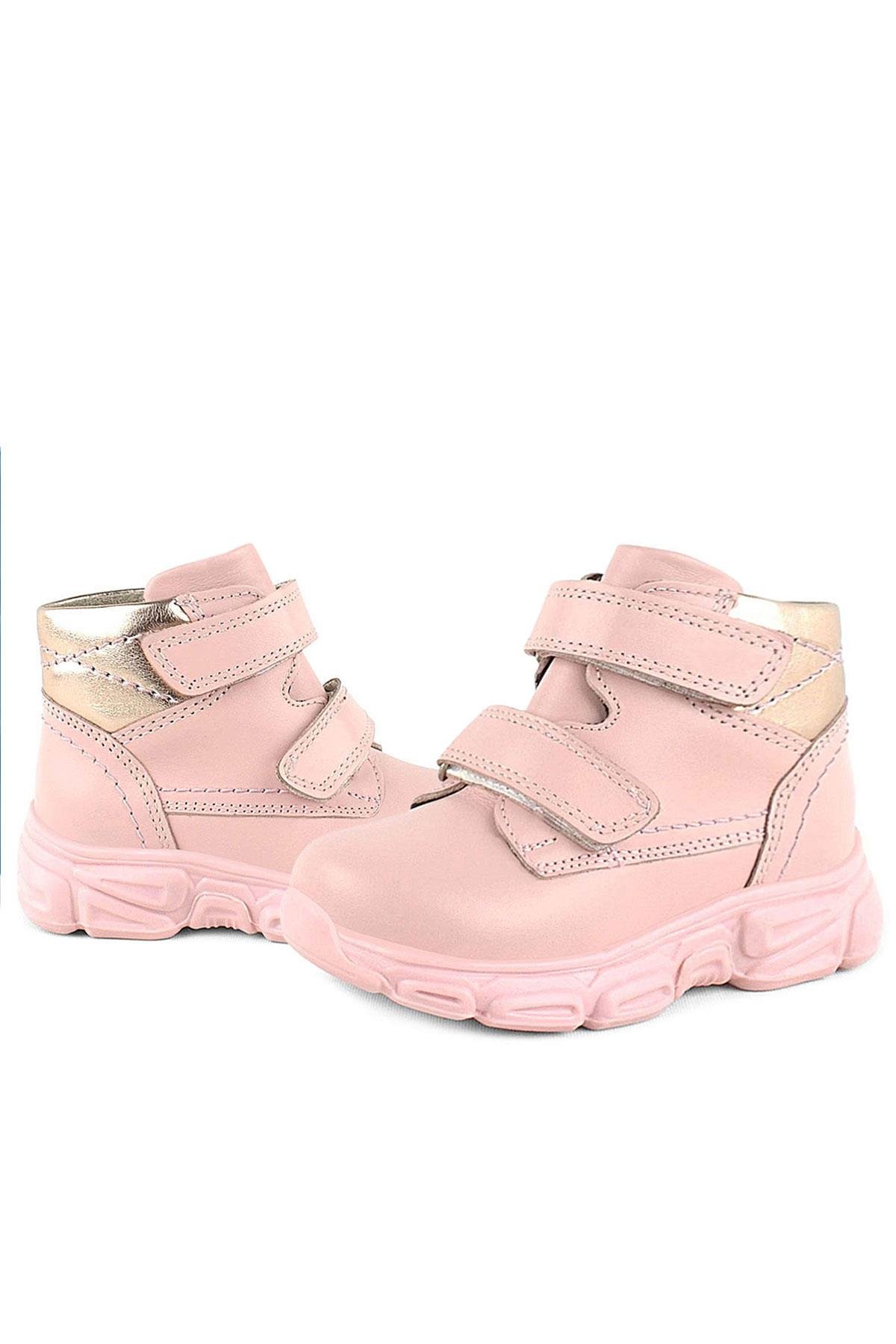 Hakiki Deri Pembe Cırtlı Kız Bebek Bot - Görsel 8