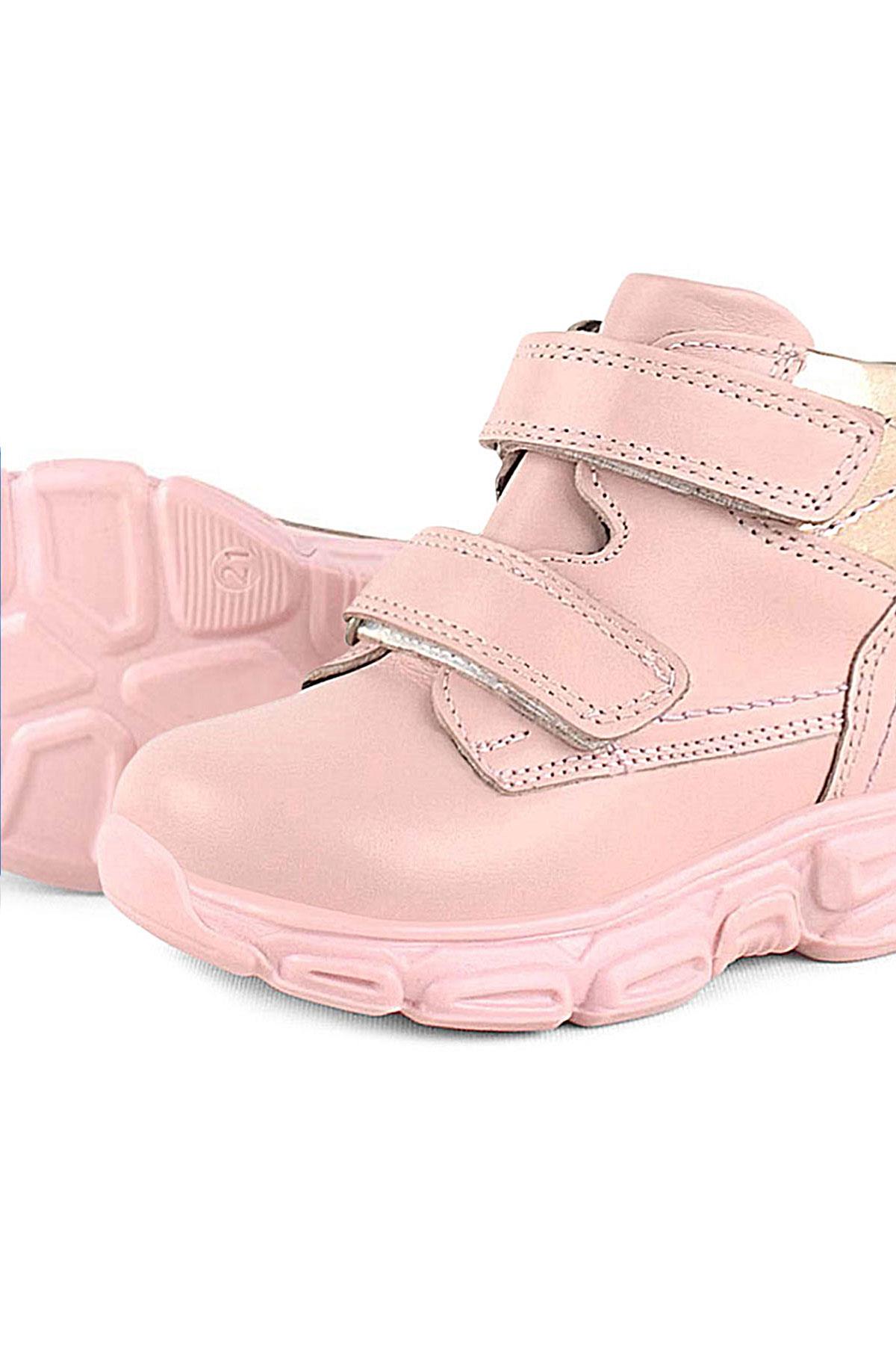 Hakiki Deri Pembe Cırtlı Kız Bebek Bot - Görsel 9