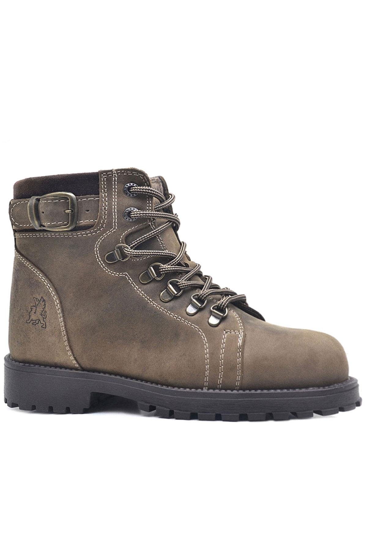 Griffon Hakiki Deri Kum Fermuarlı Kışlık Çocuk Bot - Görsel 2