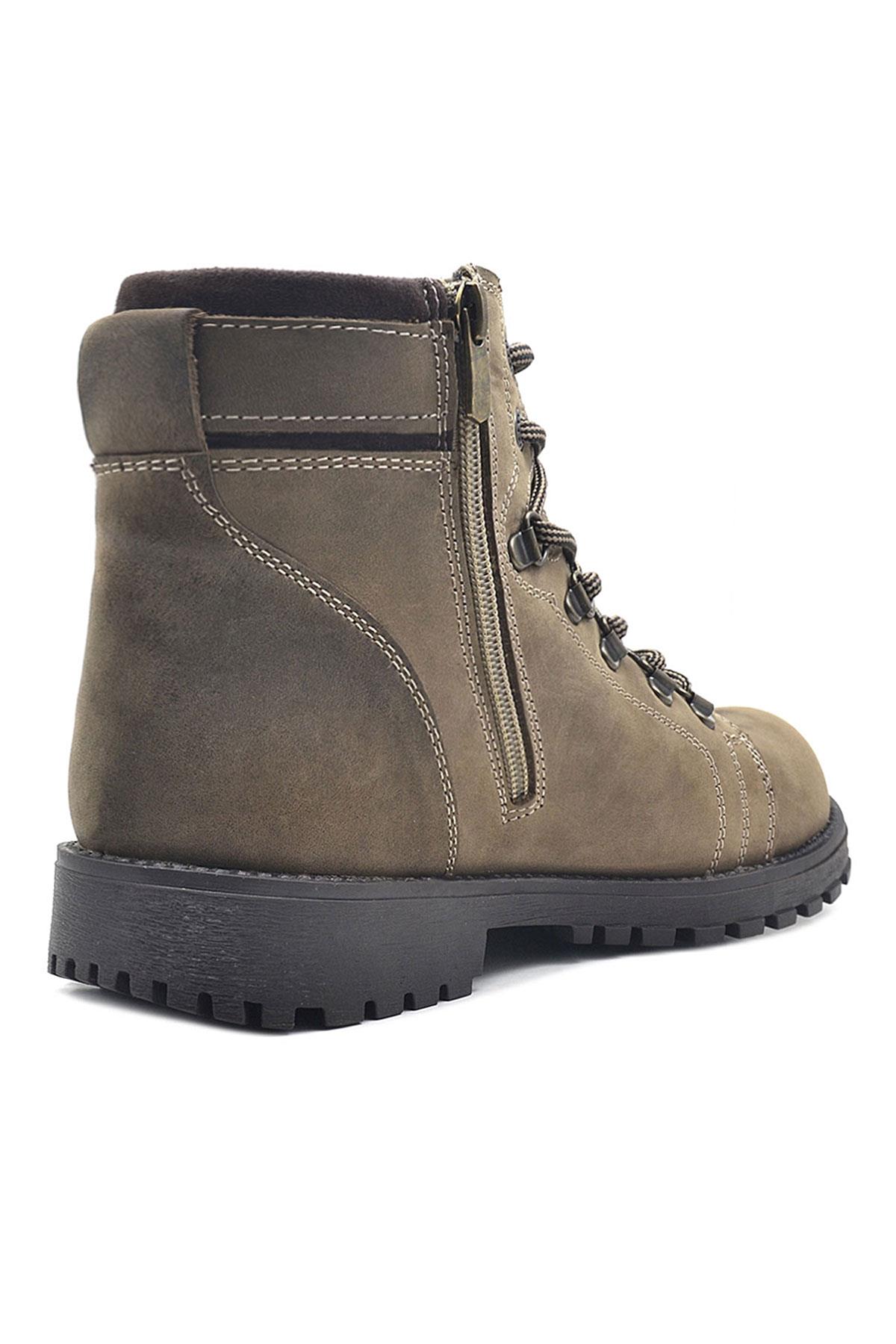 Griffon Hakiki Deri Kum Fermuarlı Kışlık Çocuk Bot - Görsel 4