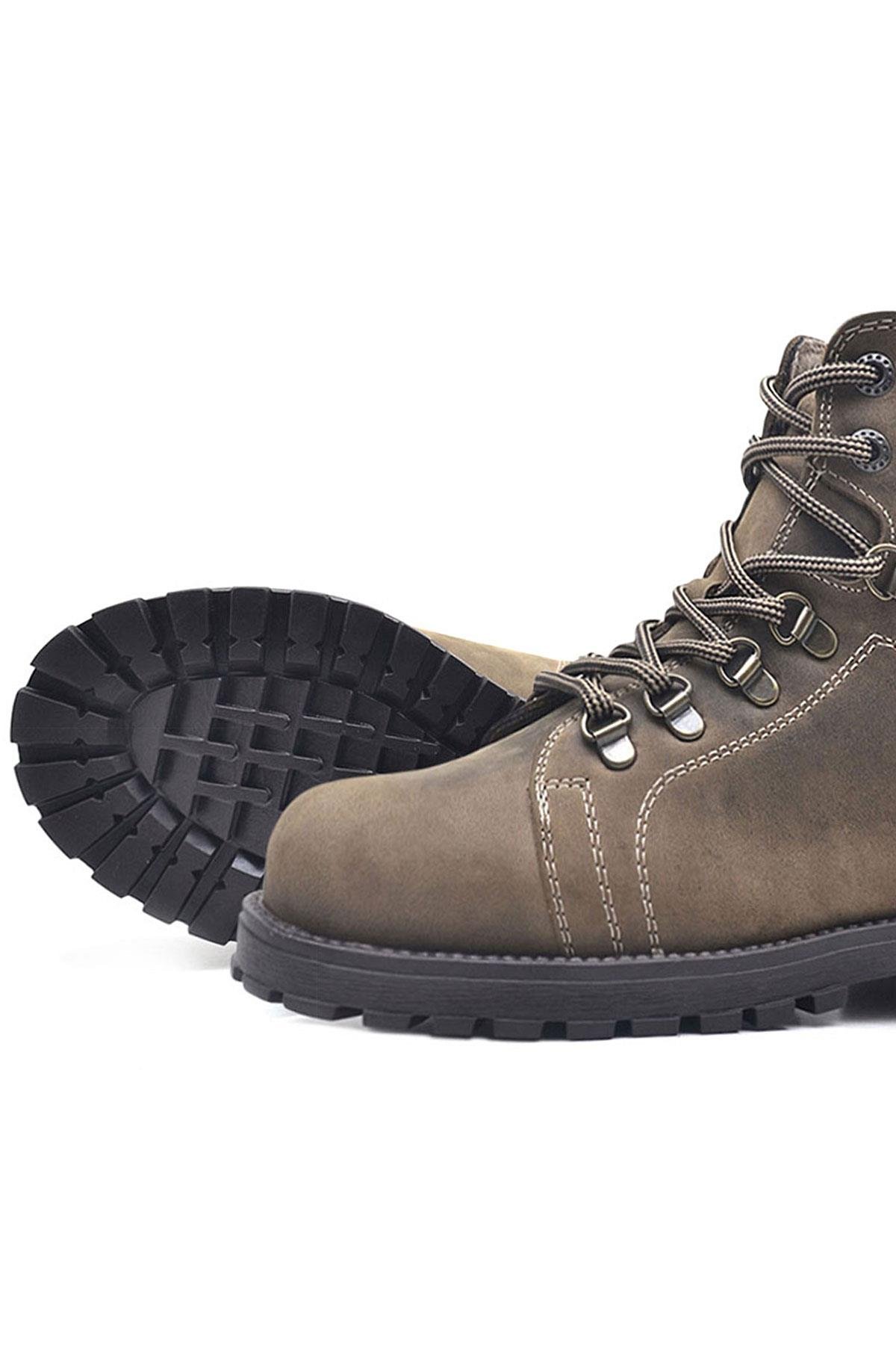 Griffon Hakiki Deri Kum Fermuarlı Kışlık Çocuk Bot - Görsel 8