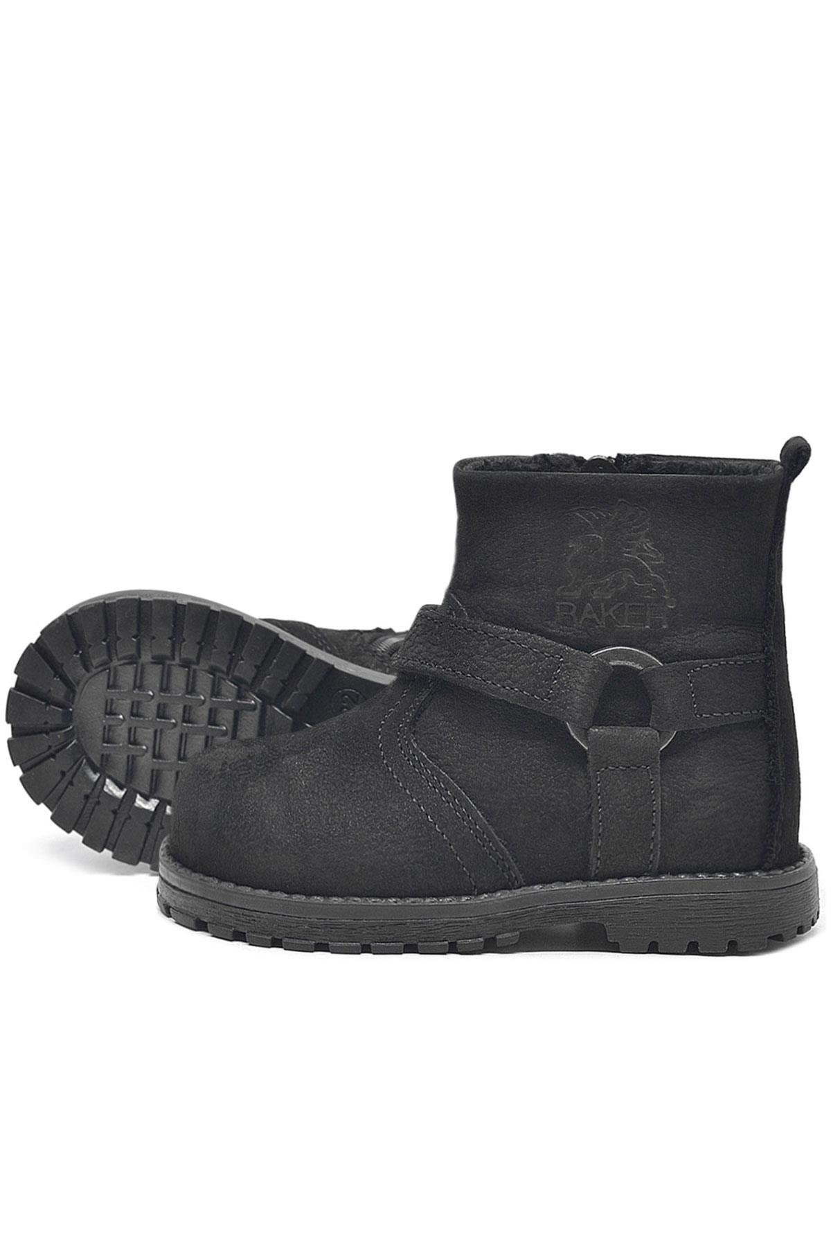 Chiron Hakiki Deri Fermuarlı Kışlık Bebek Bot - Görsel 7