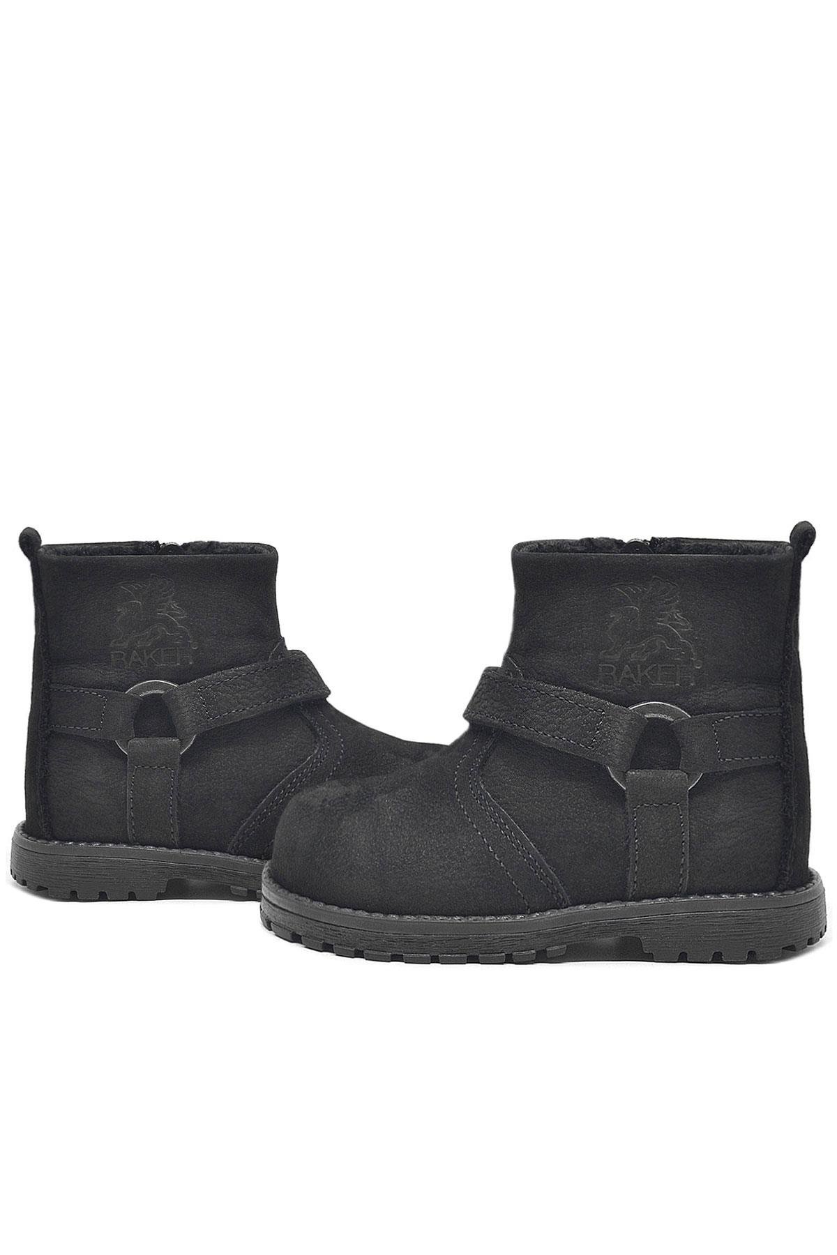 Chiron Hakiki Deri Fermuarlı Kışlık Bebek Bot - Görsel 8