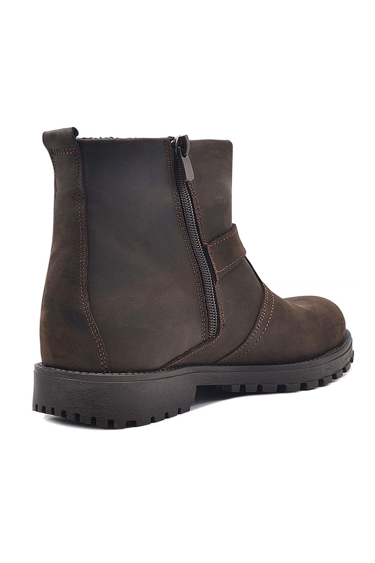 Chiron Hakiki Deri Fermuarlı Kışlık Çocuk Botu - Görsel 4