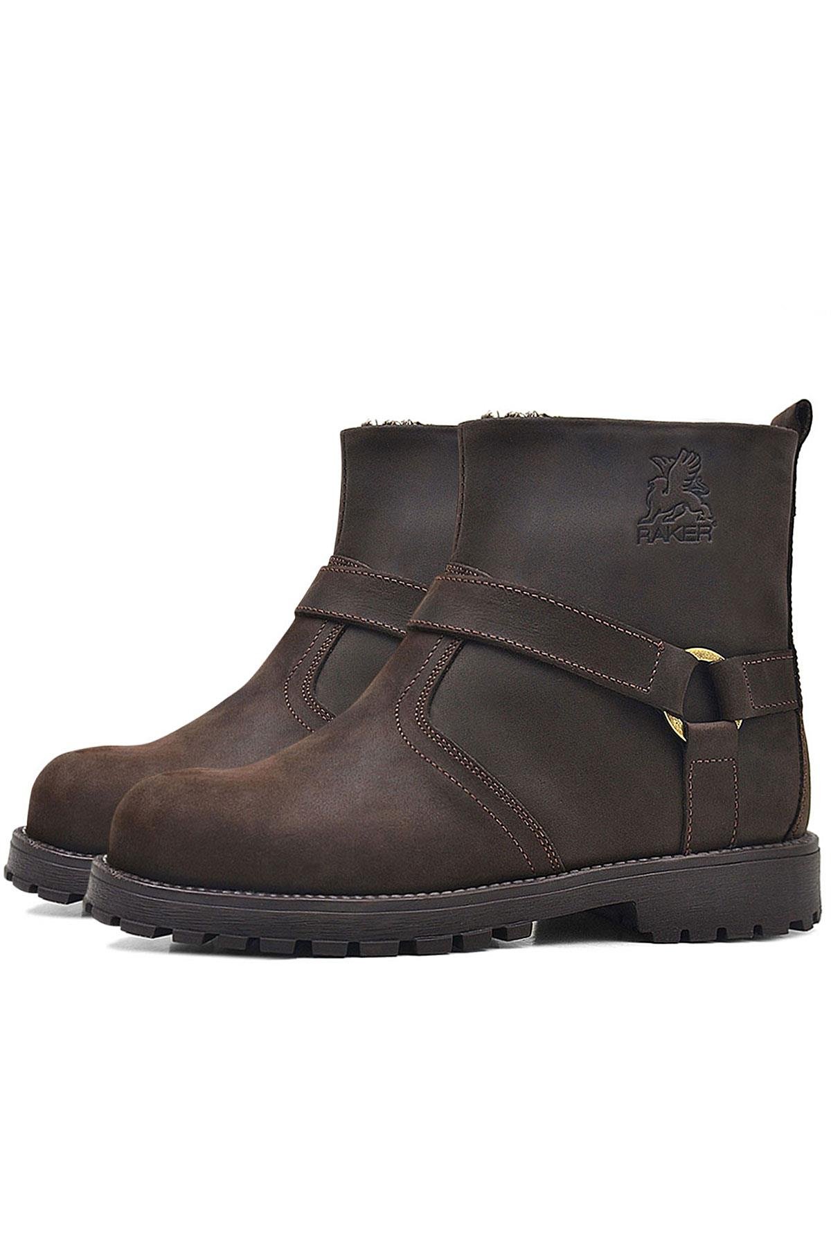 Chiron Hakiki Deri Fermuarlı Kışlık Çocuk Botu - Görsel 5