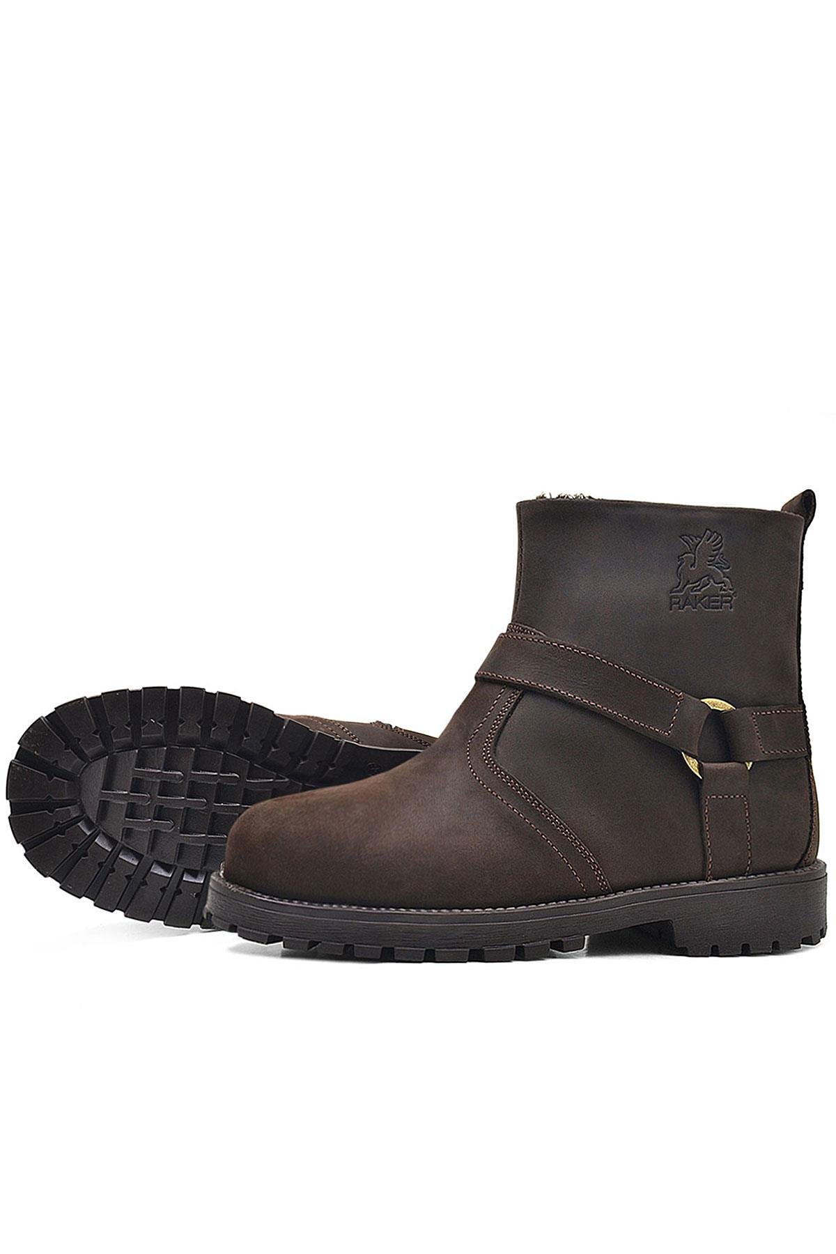 Chiron Hakiki Deri Fermuarlı Kışlık Çocuk Botu - Görsel 6