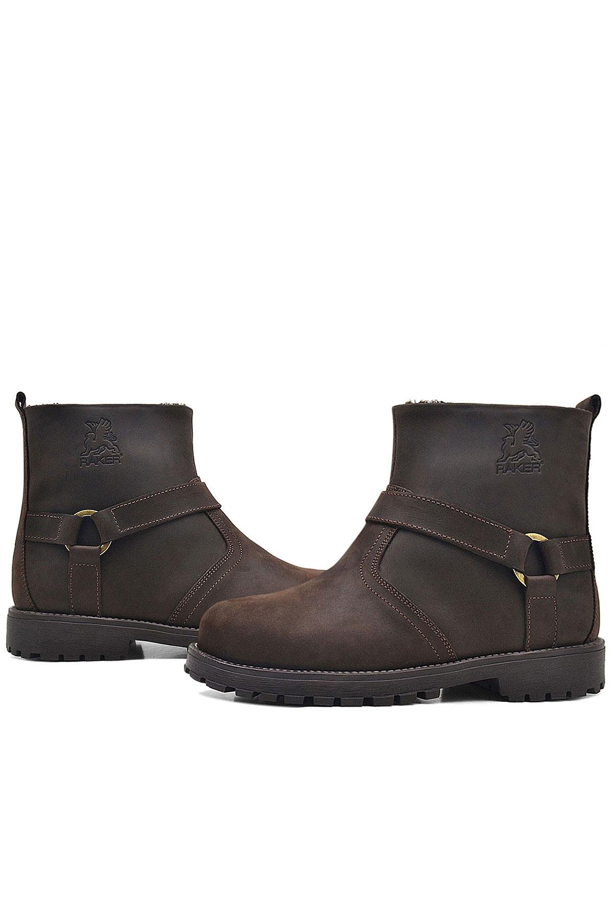 Chiron Hakiki Deri Fermuarlı Kışlık Çocuk Botu - Görsel 7