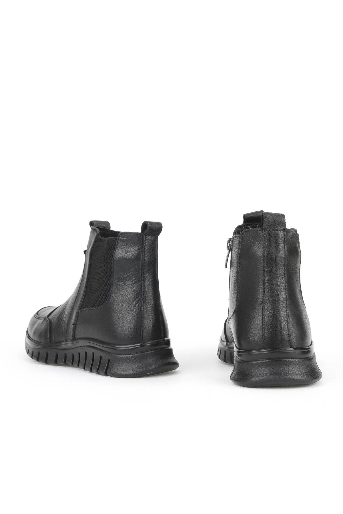 Kadın Hakiki Deri Konfor Bot 15355Z1458 Siyah - Görsel 4