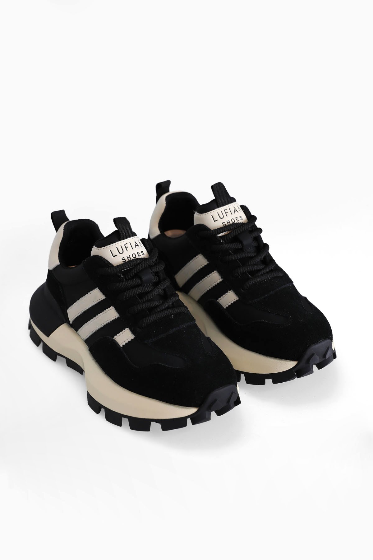 122230053 Tatum Kadın Hakiki Deri Klasik Sneaker Siyah - Görsel 3