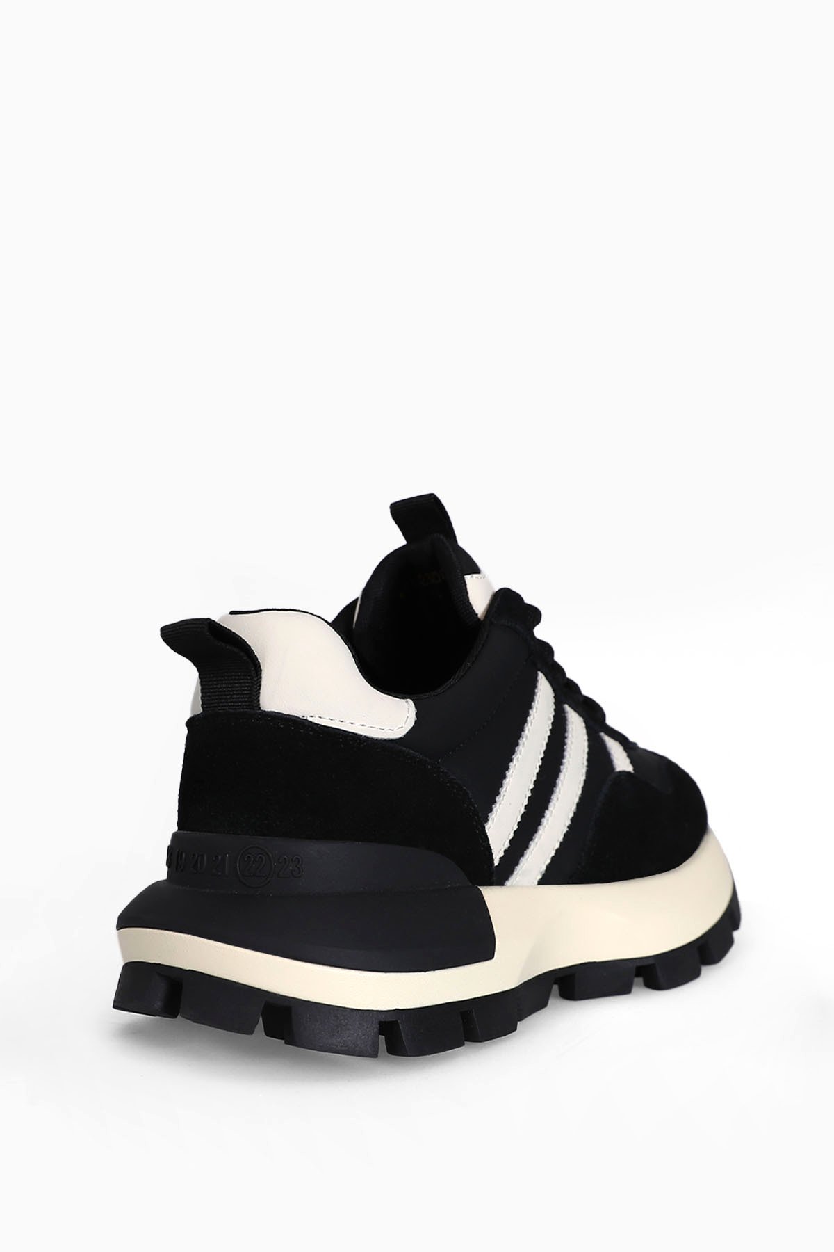 122230053 Tatum Kadın Hakiki Deri Klasik Sneaker Siyah - Görsel 4