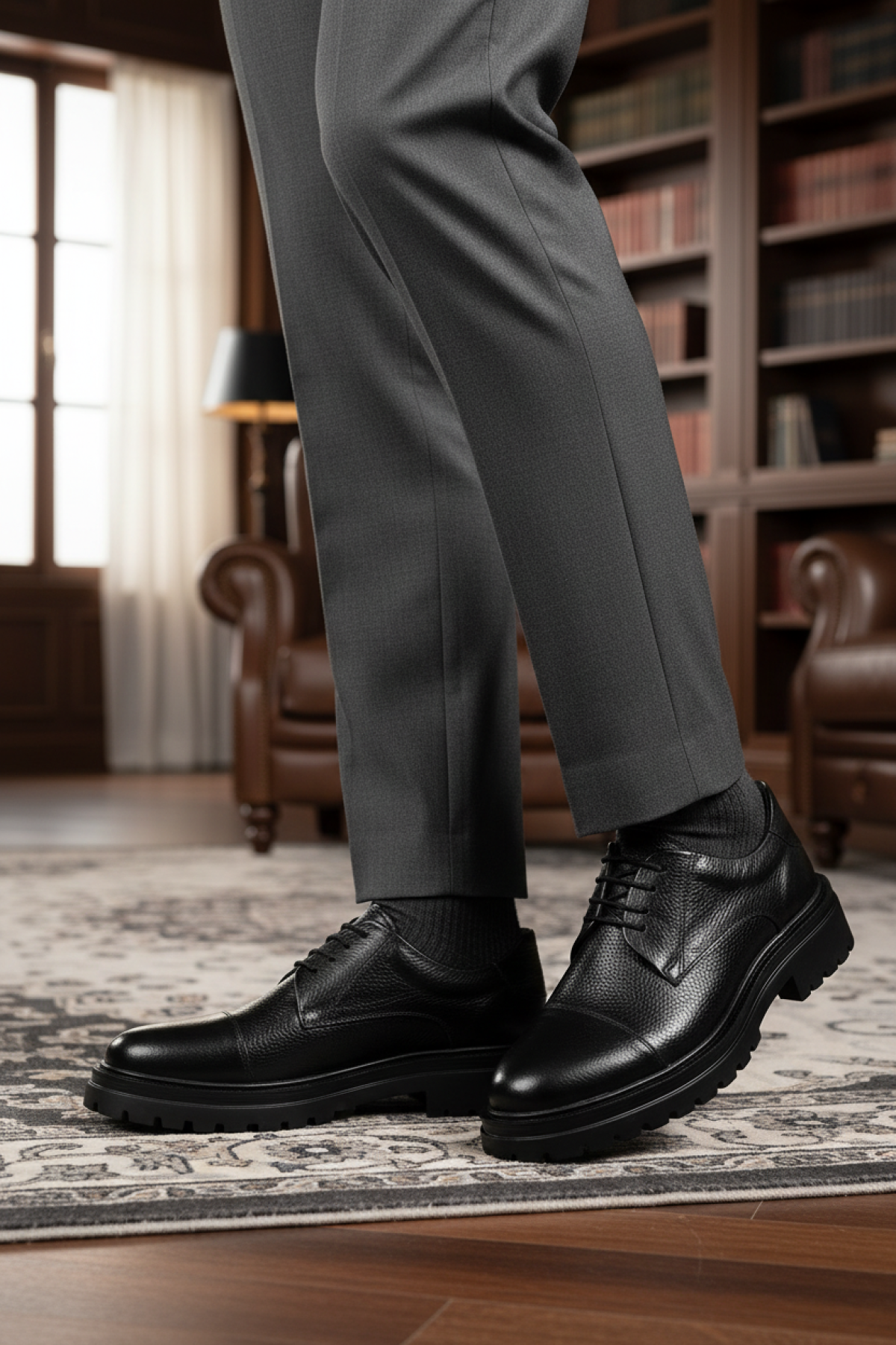 DORA-INF 5PR Siyah Erkek Klasik Ayakkabı - Görsel 3