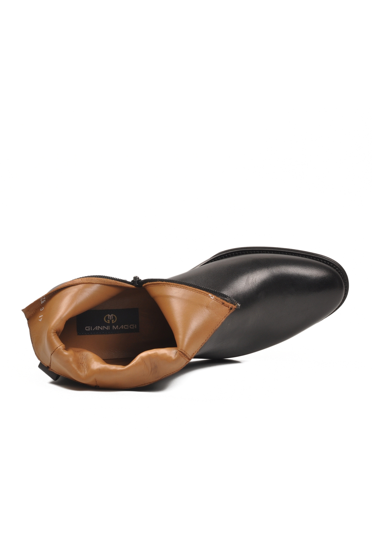 Siyah İçi Dışı Hakiki Deri Fermuarlı Erkek Klasik Bot 3312 M - Görsel 5