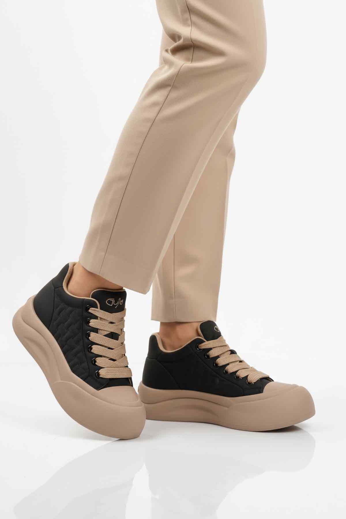 Siyah Bağcıklı Kaymaz Taban Kadın Sneaker Bot 25K426-1 Z - Görsel 2