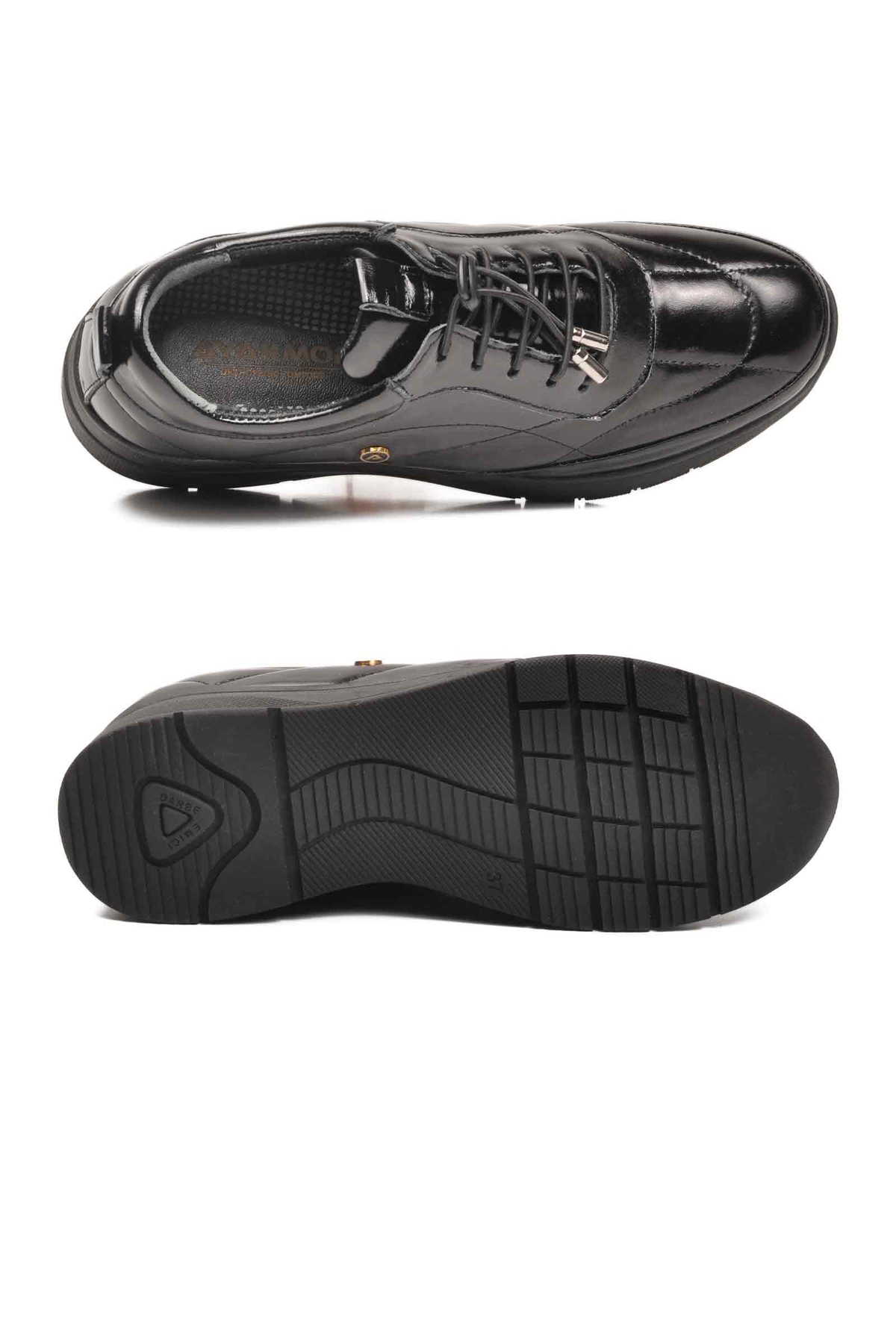 Siyah Rugan Hakiki Deri Anatomik Kadın Casual Ayakkabı 6115 Z - Görsel 6