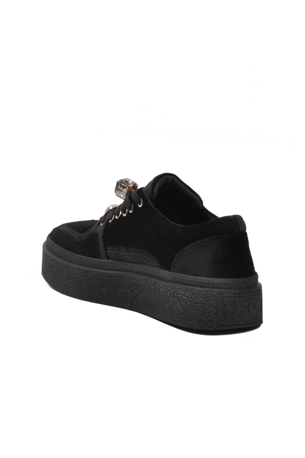 Siyah Nubuk Bağcıklı Yüksek Taban Kadın Sneaker 25K475 Z - Görsel 5