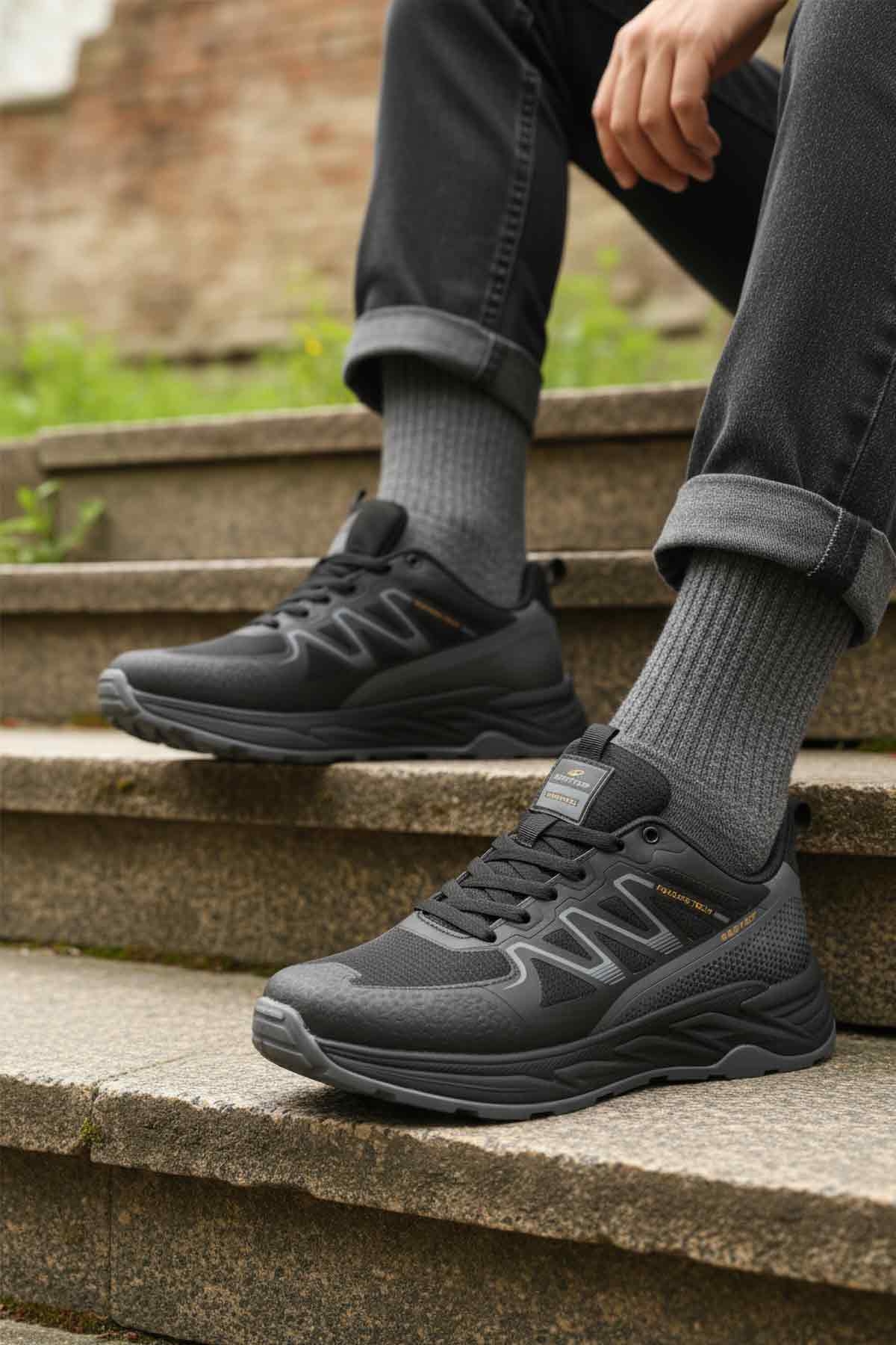 Siyah Bağcıklı Erkek Spor Ayakkabı BST-2002 M - Görsel 4