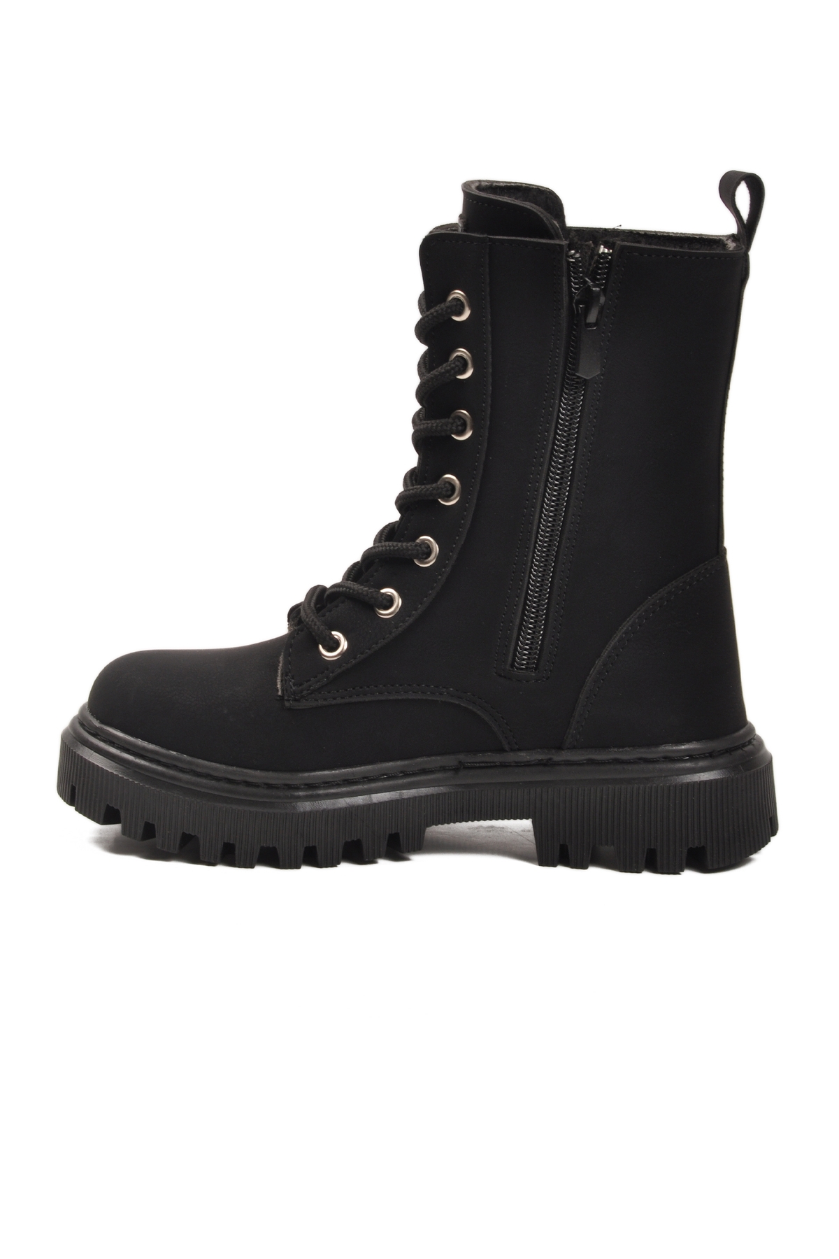 Siyah Zümrüt İçi Kürklü Bağcıklı Fermuarlı Kız Çocuk Bot 2005 F - Görsel 3