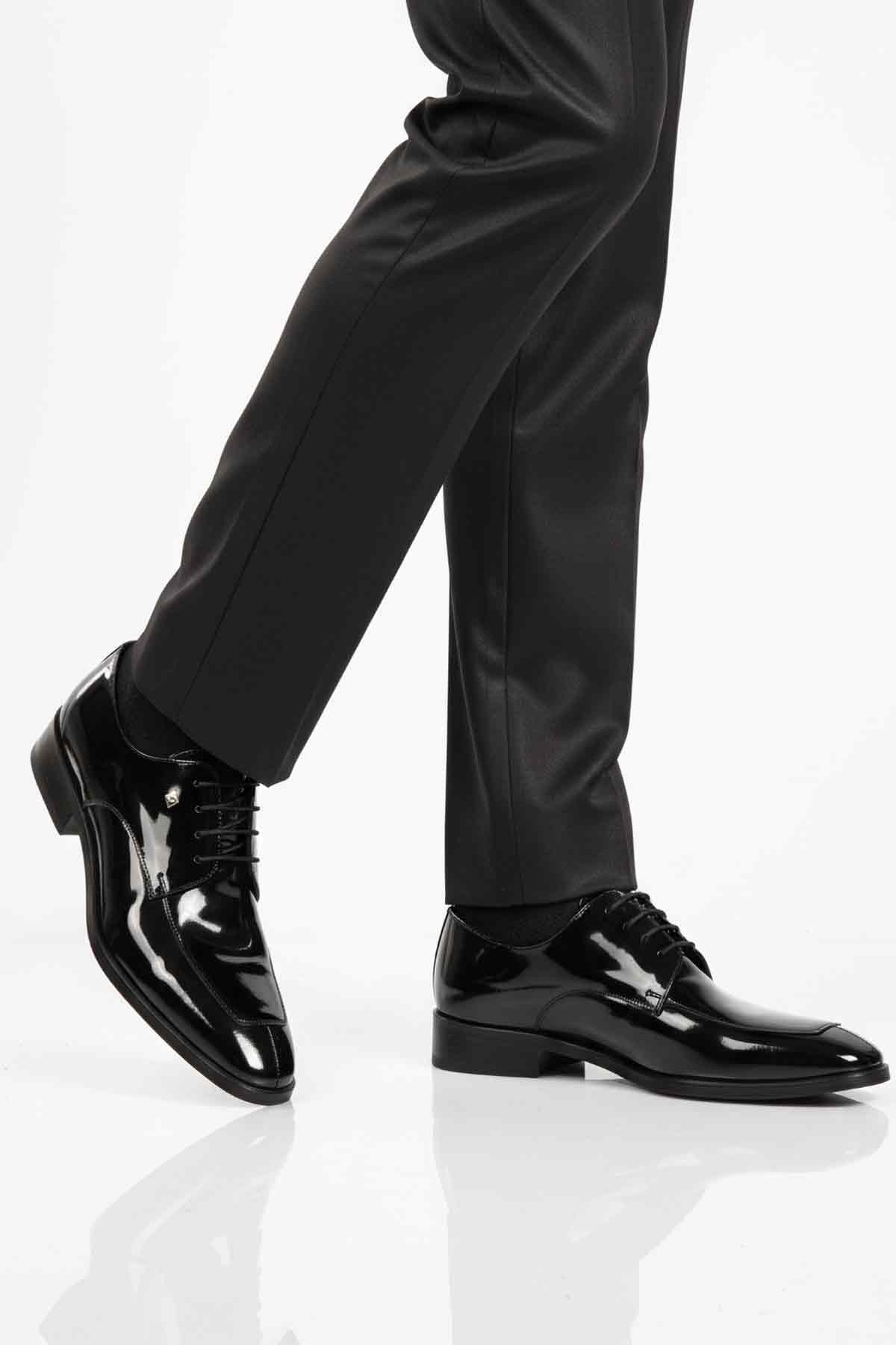 Siyah Rugan Hakiki Deri Erkek Klasik Ayakkabı 3265 M - Görsel 2