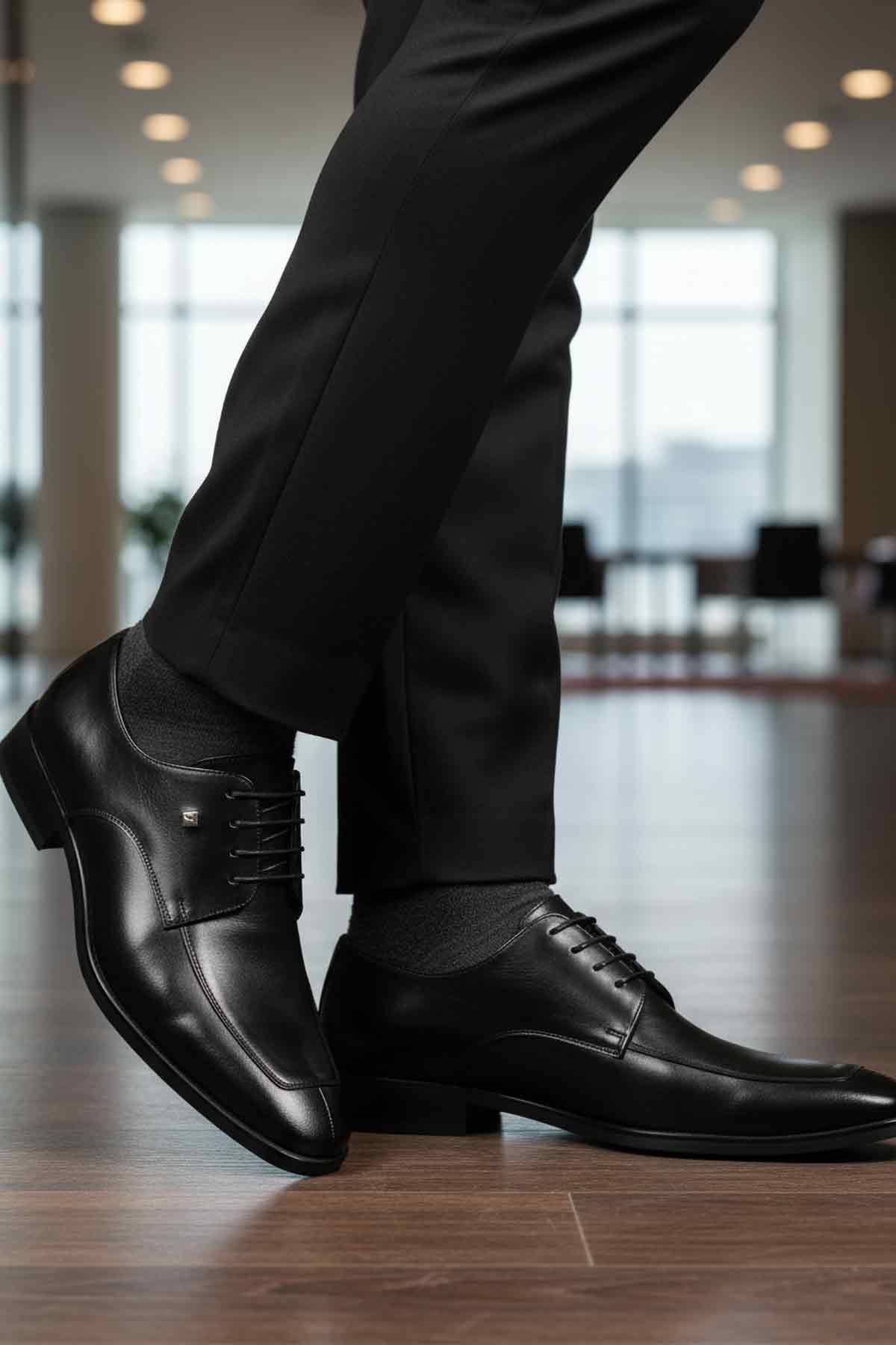 Siyah Hakiki Deri Erkek Klasik Ayakkabı 3265 M - Görsel 4