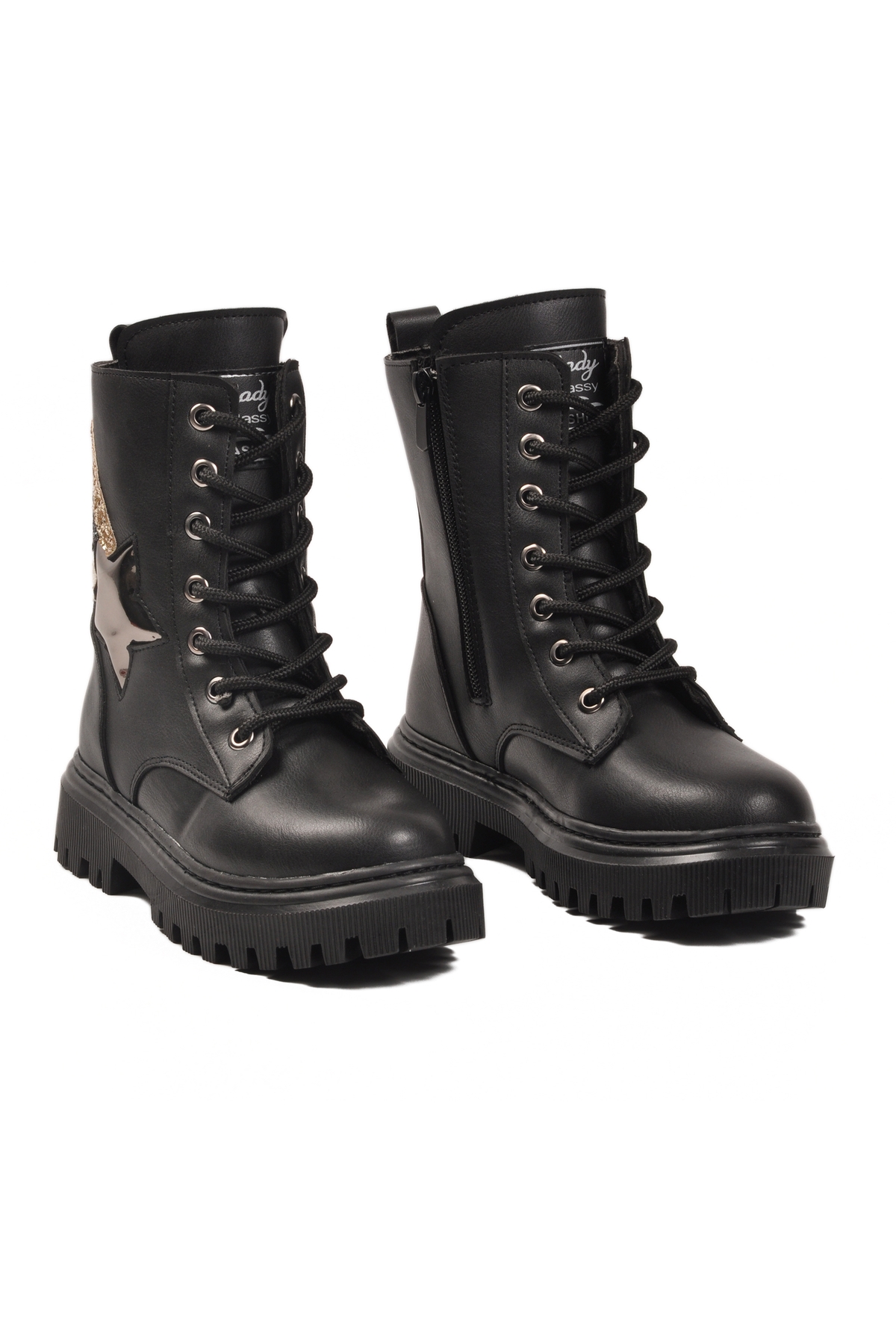 Siyah İçi Kürklü Fermuarlı Bağcıklı Kız Çocuk Bot 2002 F - Görsel 4