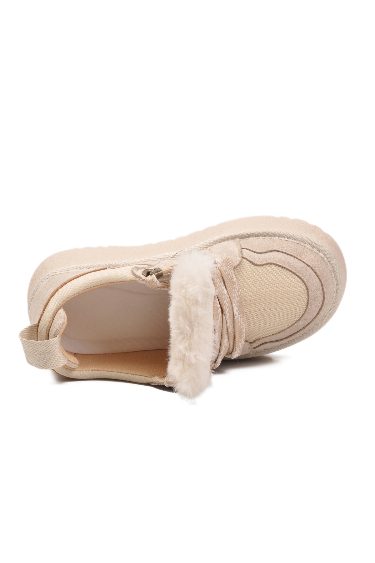 Bej Süet Bağcıklı Unisex Çocuk Spor Ayakkabı 412445 F - Görsel 5