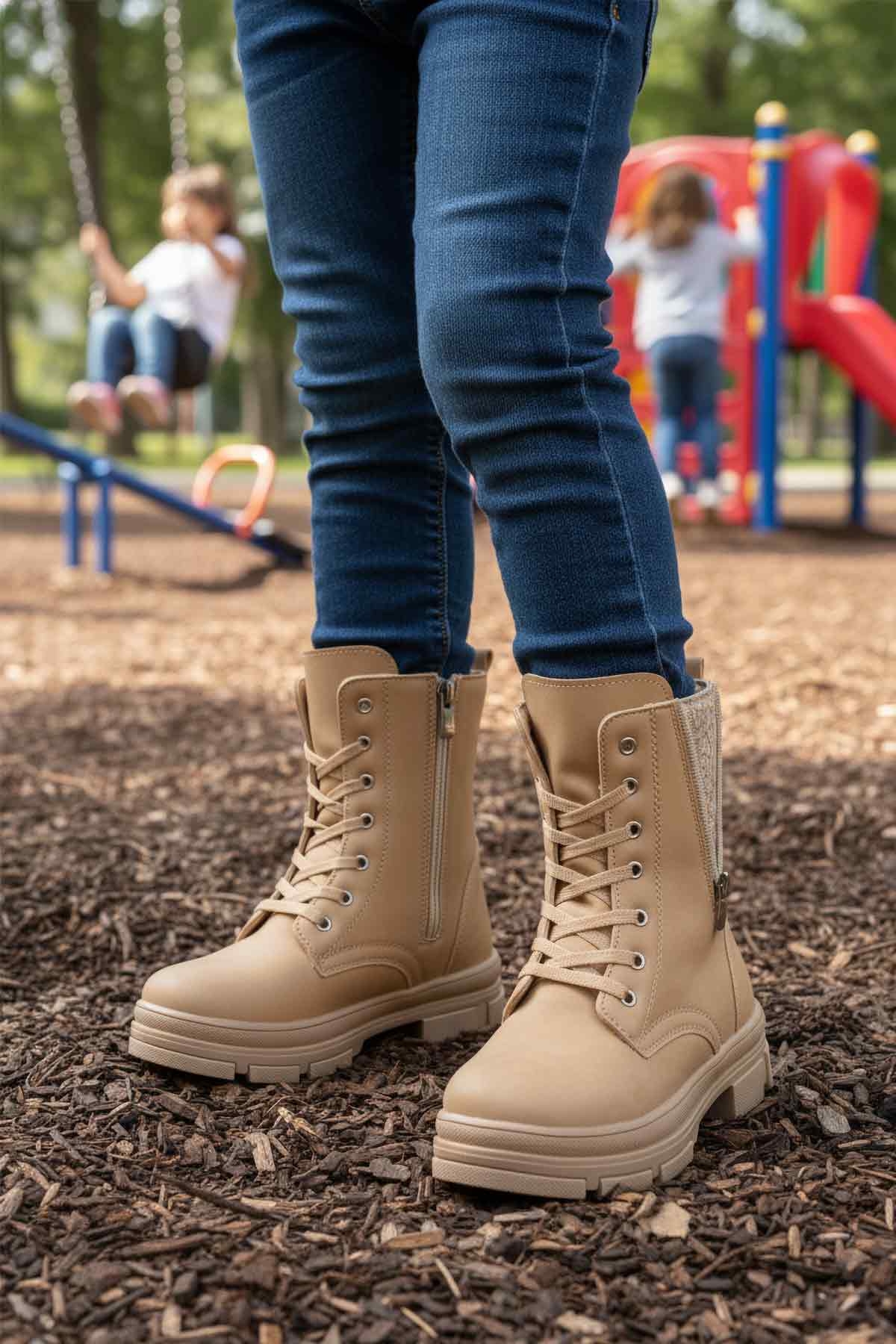 Nut İçi Polarlı Kaymaz Taban Kız Çocuk Bot G-1001 F Frmr - Görsel 4